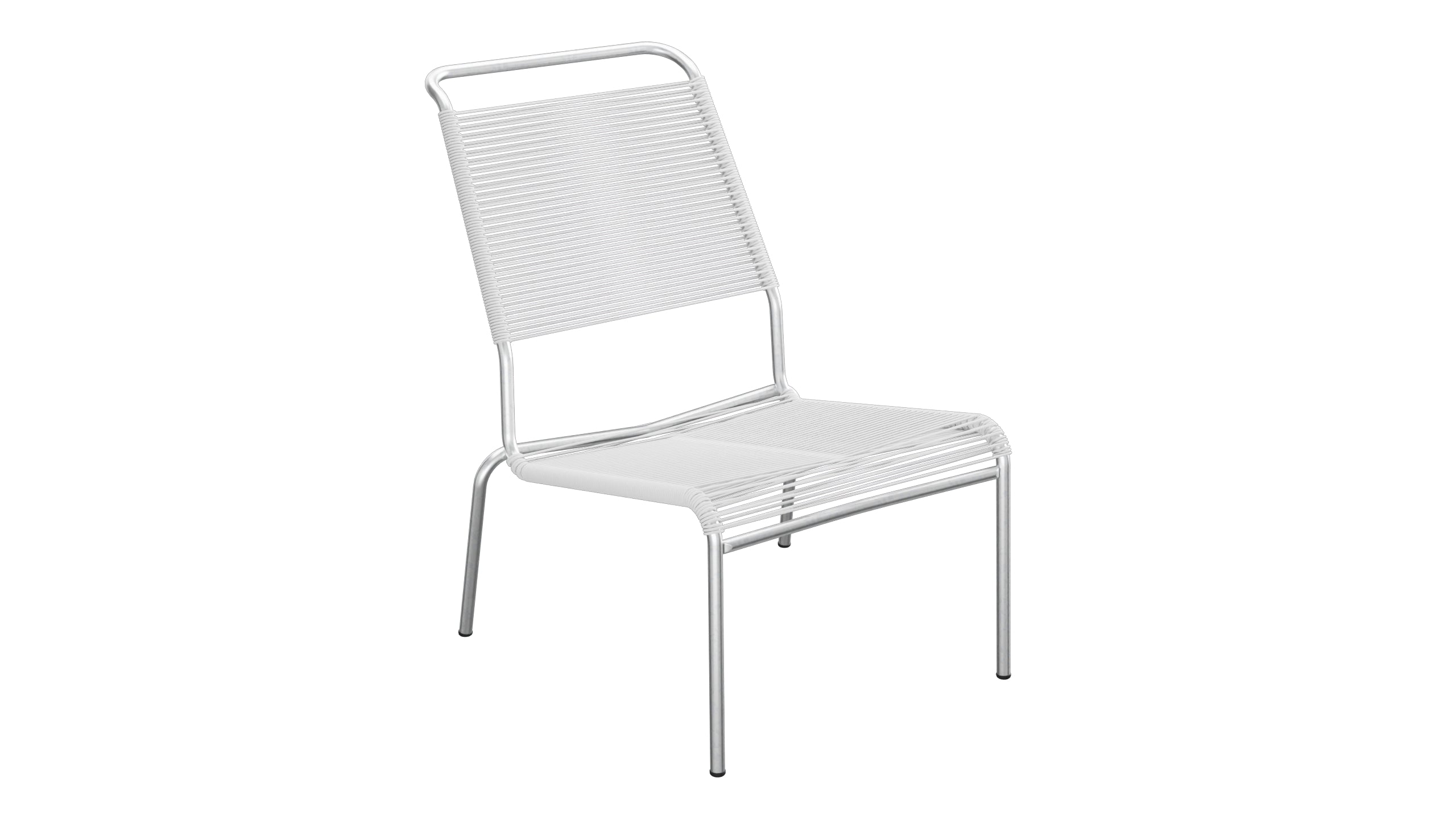 Säntis Spaghetti-Lounger ohne Armlehne Hochlehner in Weiss präsentiert im Onlineshop von KAQTU Design AG. Outdoor-Sessel ist von Schaffner