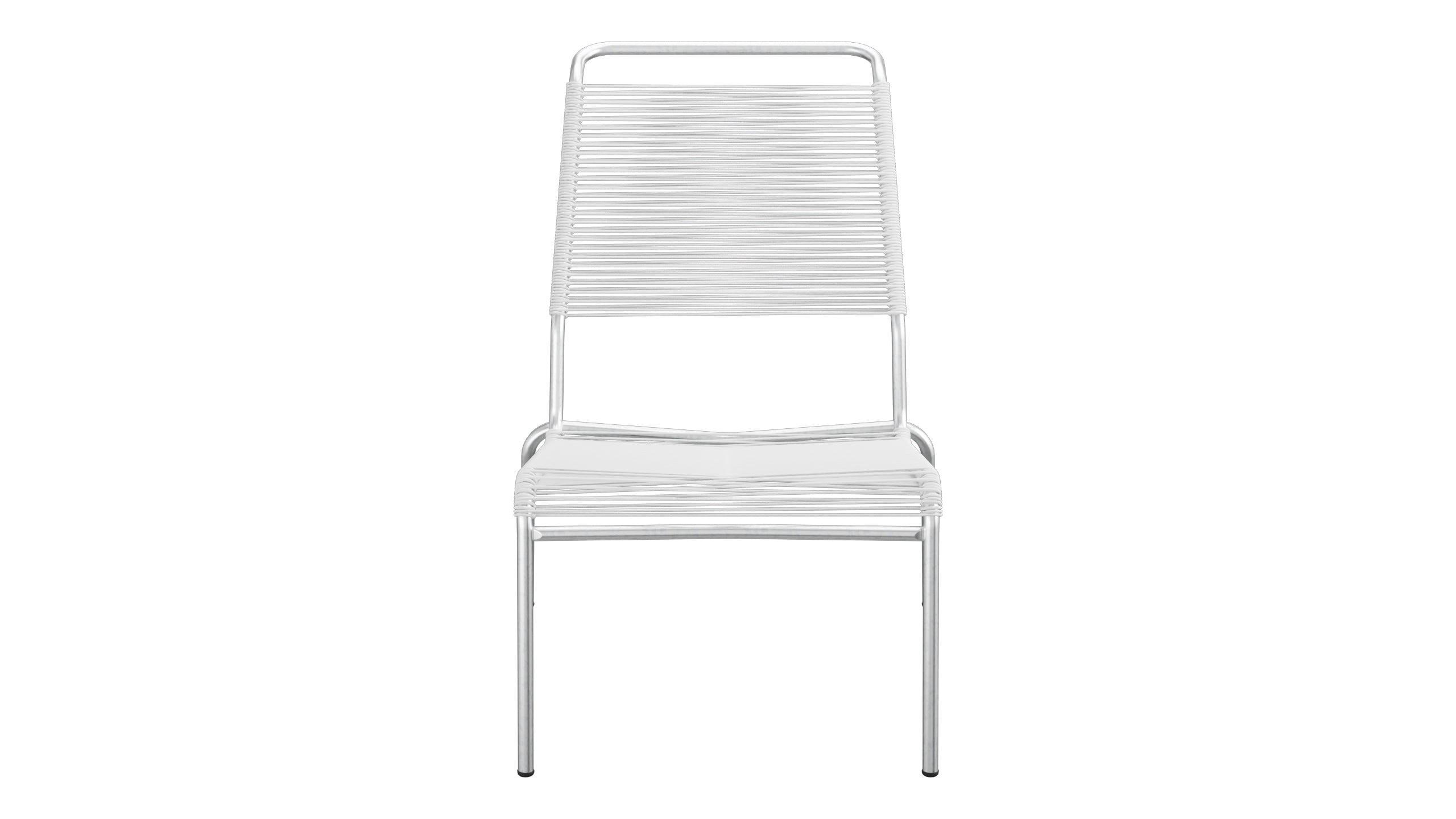 Säntis Spaghetti-Lounger ohne Armlehne Hochlehner in Weiss präsentiert im Onlineshop von KAQTU Design AG. Outdoor-Sessel ist von Schaffner