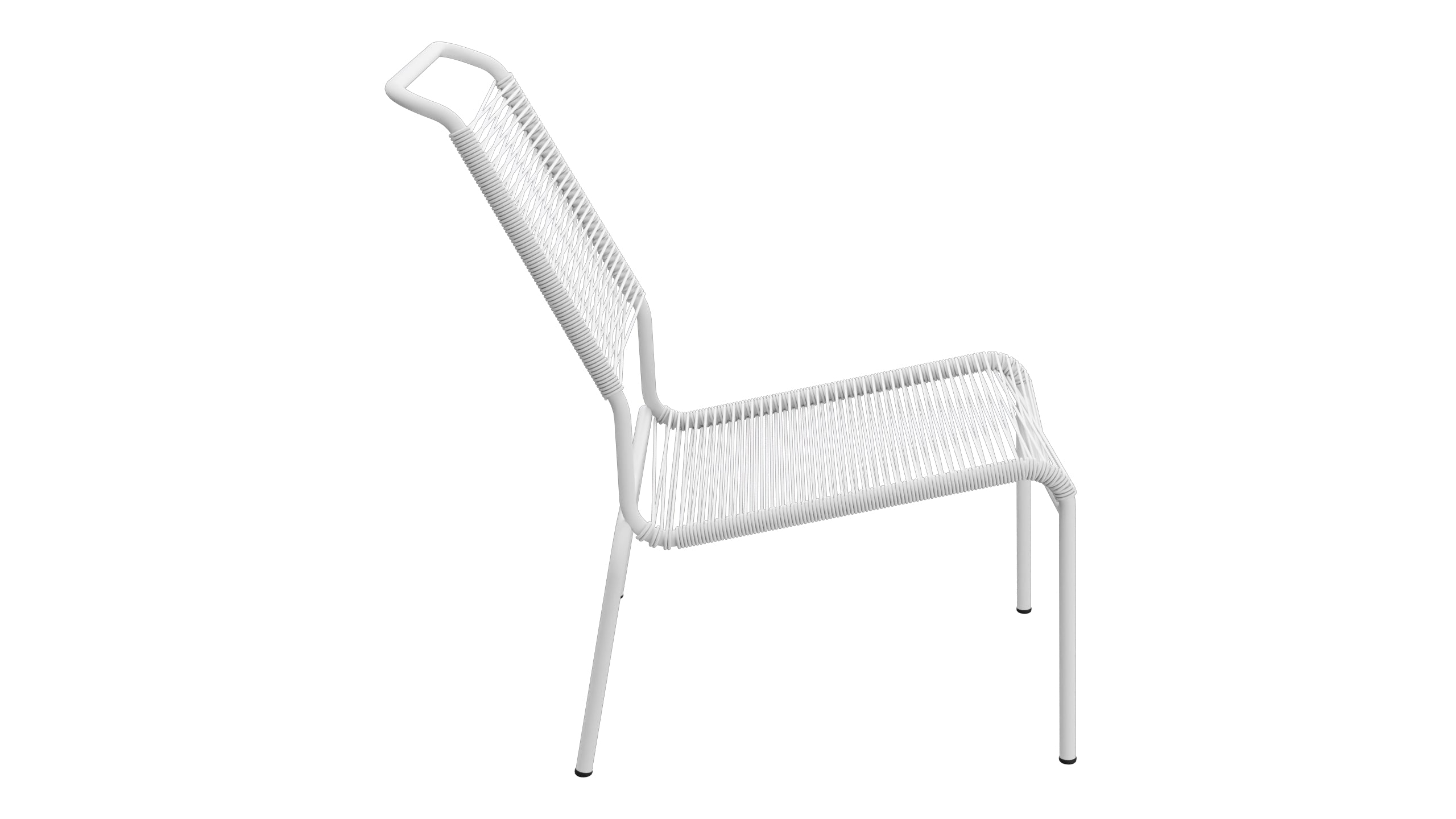 Säntis Spaghetti-Lounger ohne Armlehne Hochlehner in Weiss präsentiert im Onlineshop von KAQTU Design AG. Outdoor-Sessel ist von Schaffner