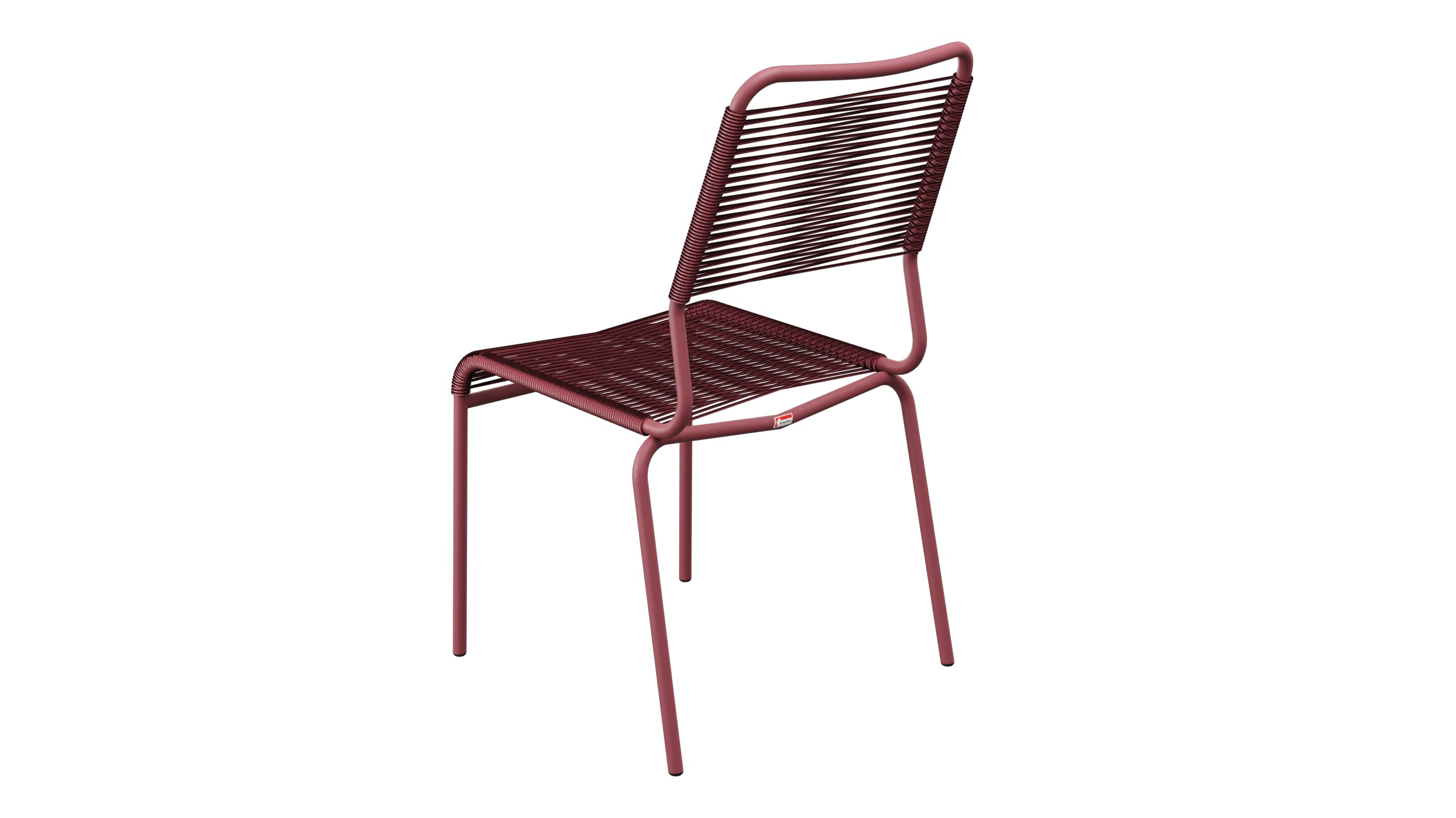 Rigi Spaghetti-Gartenstuhl ohne Armlehne Comfort in Bordeaux präsentiert im Onlineshop von KAQTU Design AG. Gartenstuhl ist von Schaffner