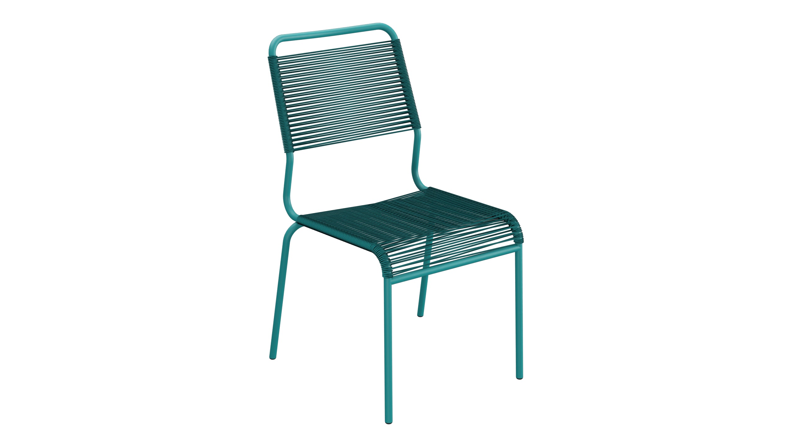 Rigi Spaghetti-Gartenstuhl ohne Armlehne Comfort in Kaliblau präsentiert im Onlineshop von KAQTU Design AG. Gartenstuhl ist von Schaffner