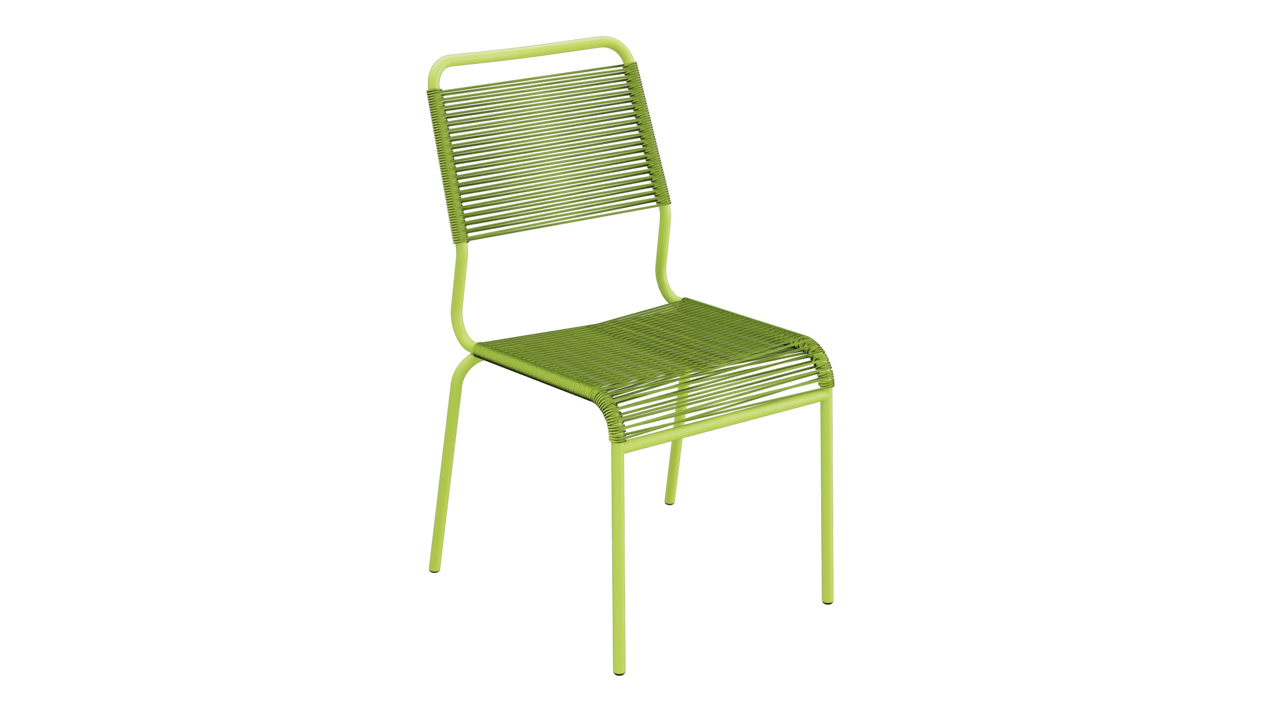 Rigi Spaghetti-Gartenstuhl ohne Armlehne Comfort in Hellgrün präsentiert im Onlineshop von KAQTU Design AG. Gartenstuhl ist von Schaffner