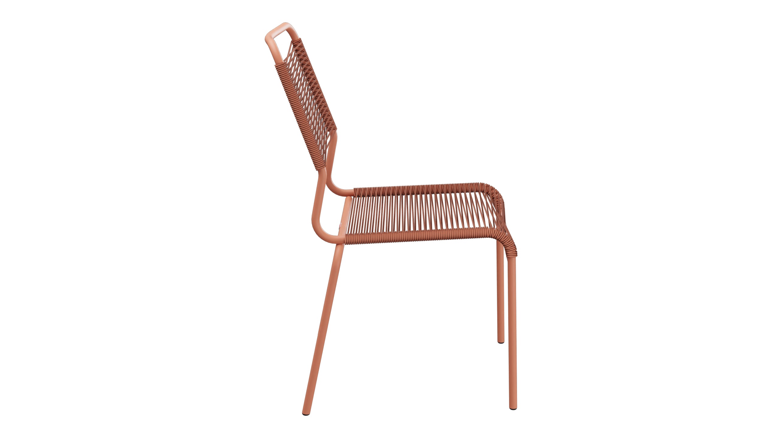 Rigi Spaghetti-Gartenstuhl ohne Armlehne Comfort in Pastellterracotta präsentiert im Onlineshop von KAQTU Design AG. Gartenstuhl ist von Schaffner