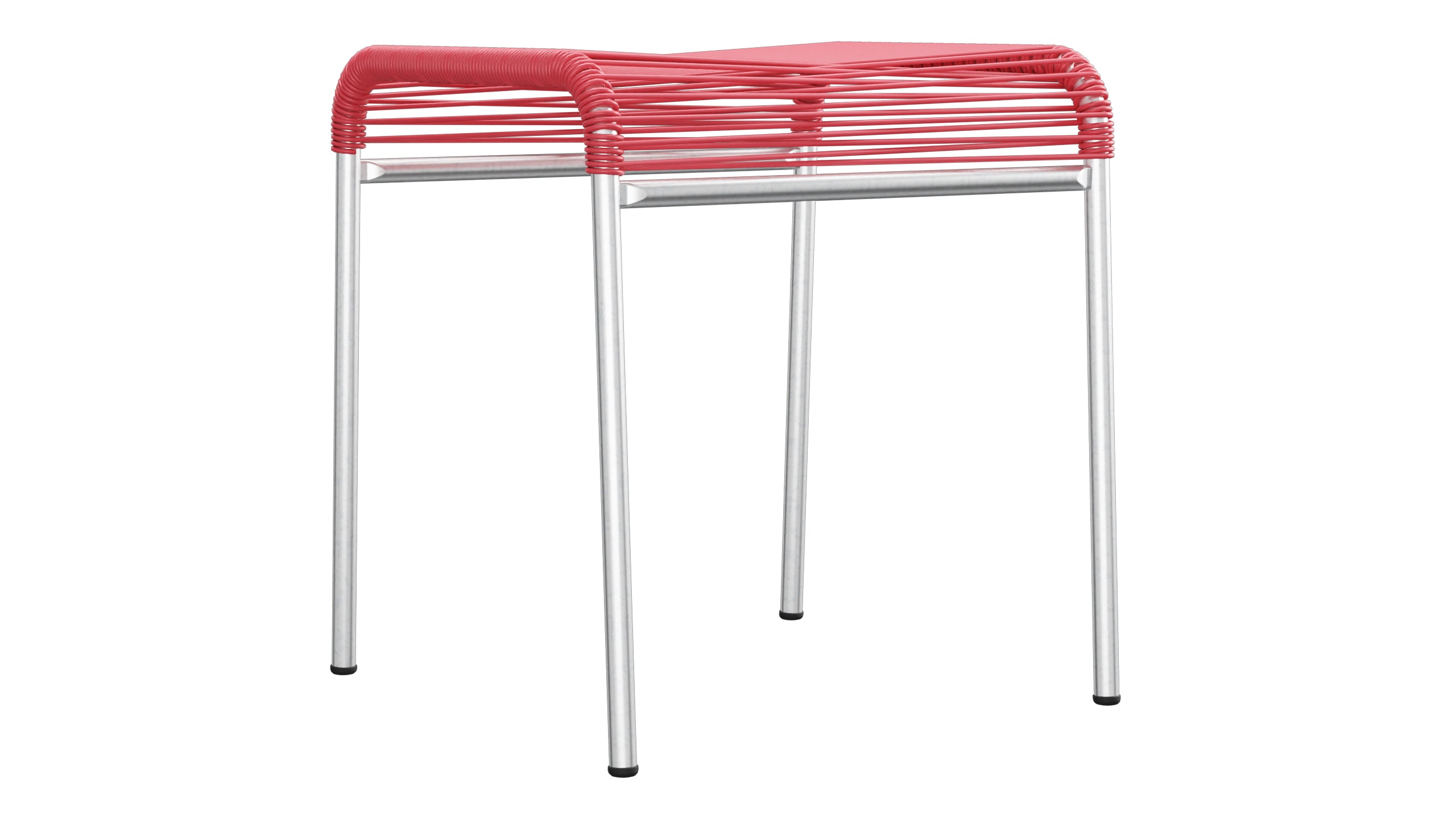 Säntis Spaghetti-1er-Hocker in Ahornrot präsentiert im Onlineshop von KAQTU Design AG. Hocker Outdoor ist von Schaffner