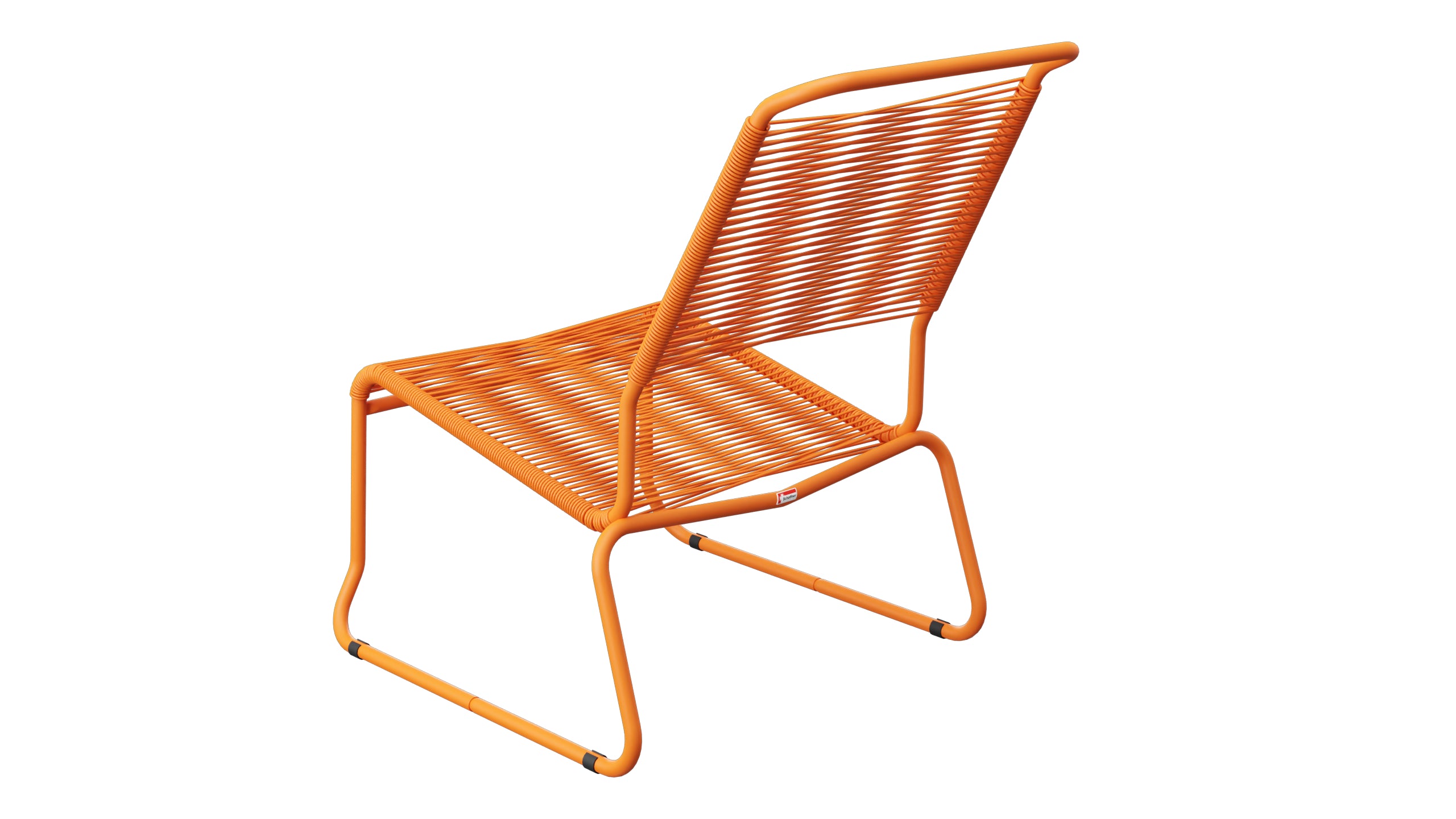 Säntis Spaghetti-Lounger ohne Armlehne Hochlehner Kufen in Orange präsentiert im Onlineshop von KAQTU Design AG. Outdoor-Sessel ist von Schaffner