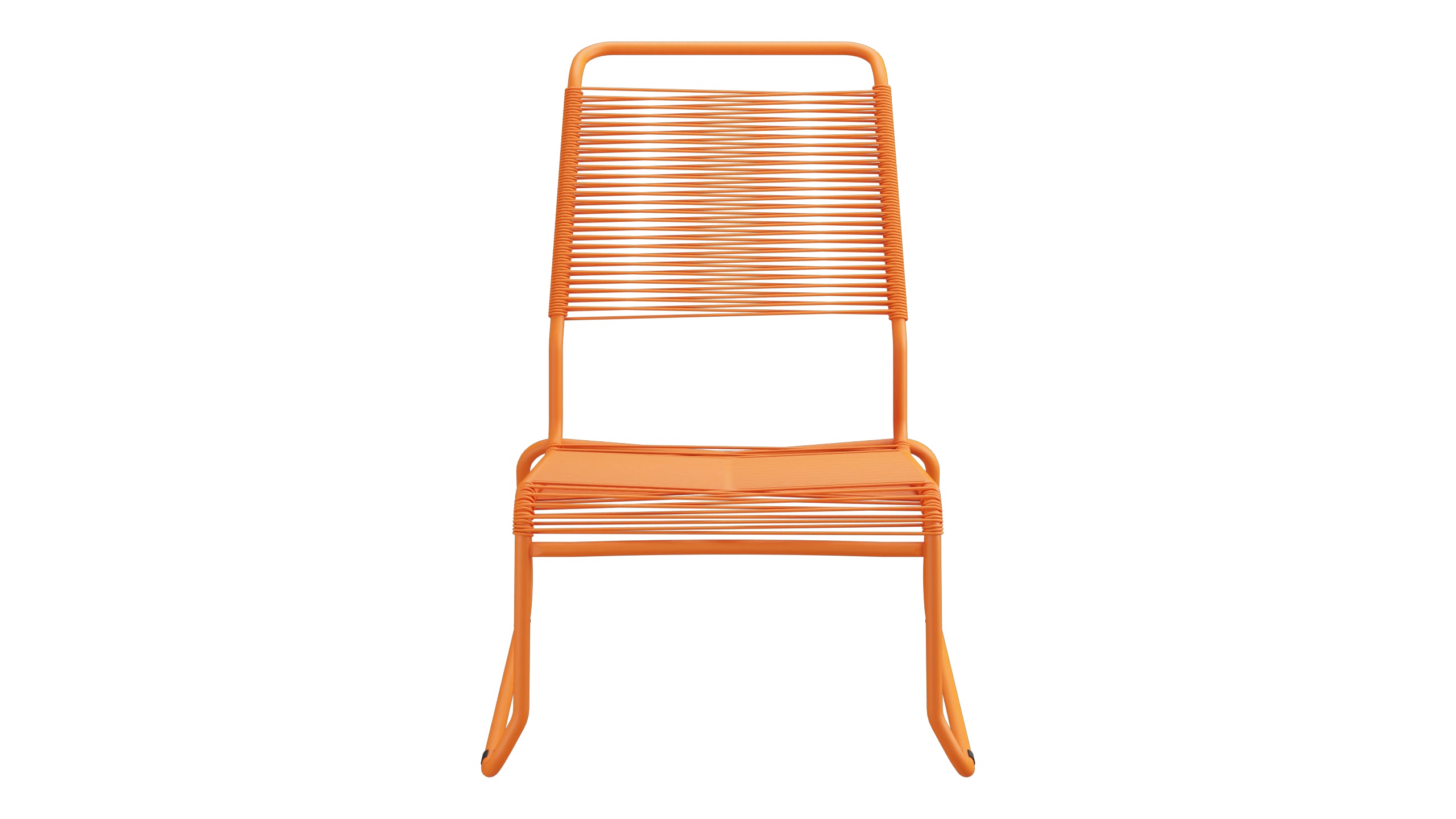 Säntis Spaghetti-Lounger ohne Armlehne Hochlehner Kufen in Orange präsentiert im Onlineshop von KAQTU Design AG. Outdoor-Sessel ist von Schaffner
