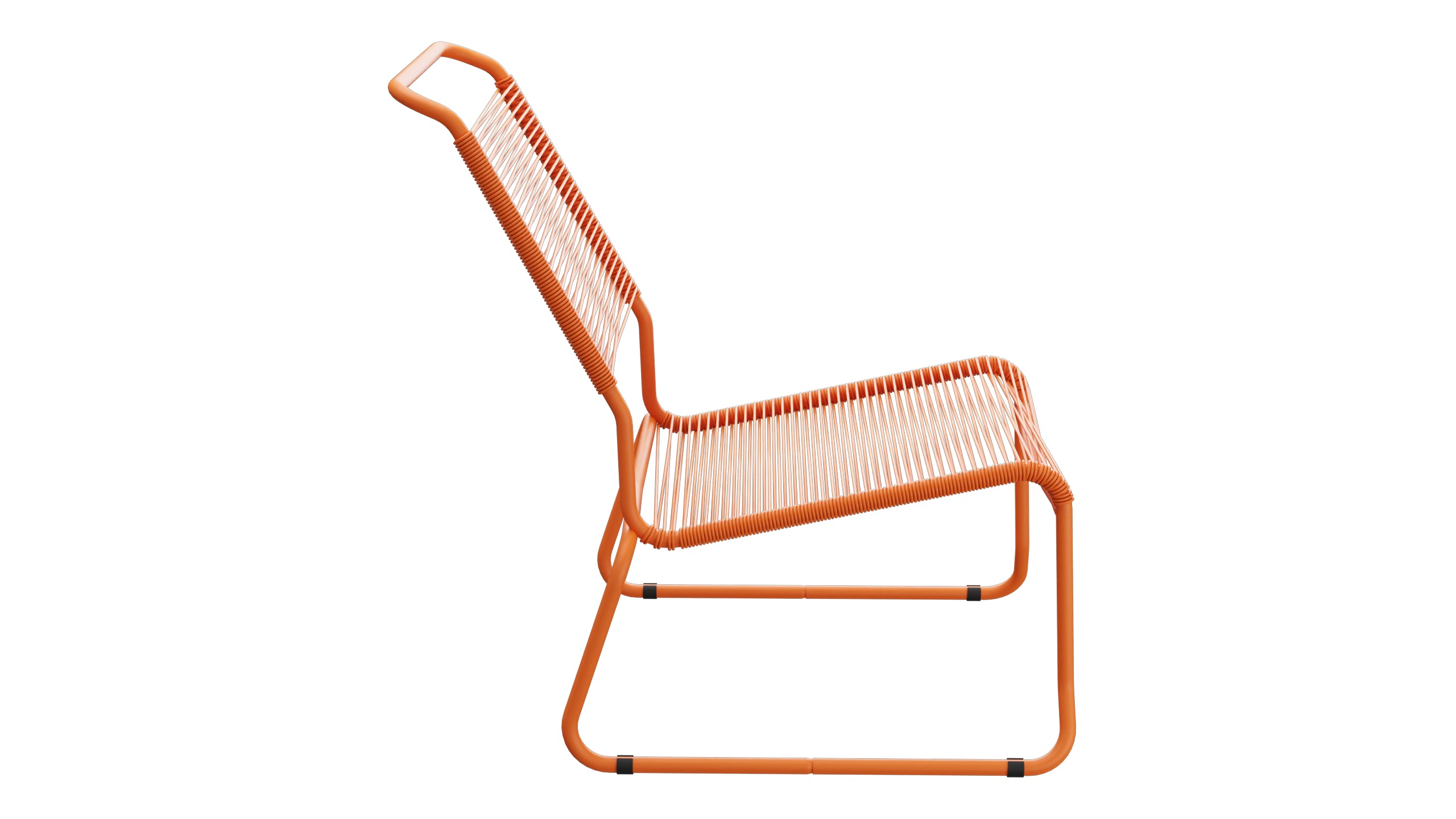 Säntis Spaghetti-Lounger ohne Armlehne Hochlehner Kufen in Orange präsentiert im Onlineshop von KAQTU Design AG. Outdoor-Sessel ist von Schaffner