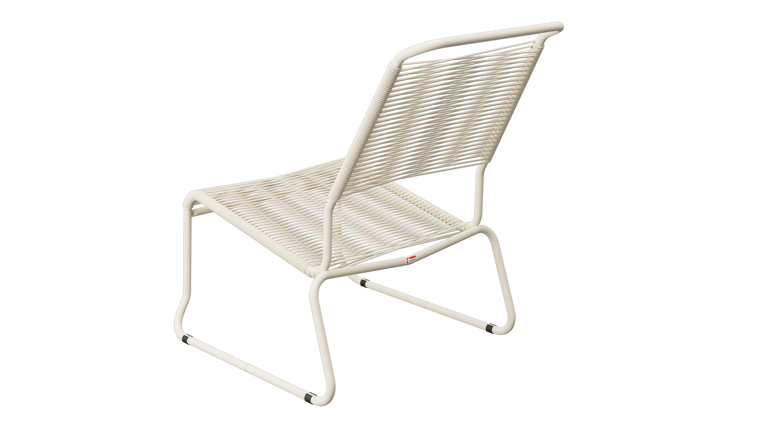 Säntis Spaghetti-Lounger ohne Armlehne Hochlehner Kufen in Pastellsand präsentiert im Onlineshop von KAQTU Design AG. Outdoor-Sessel ist von Schaffner
