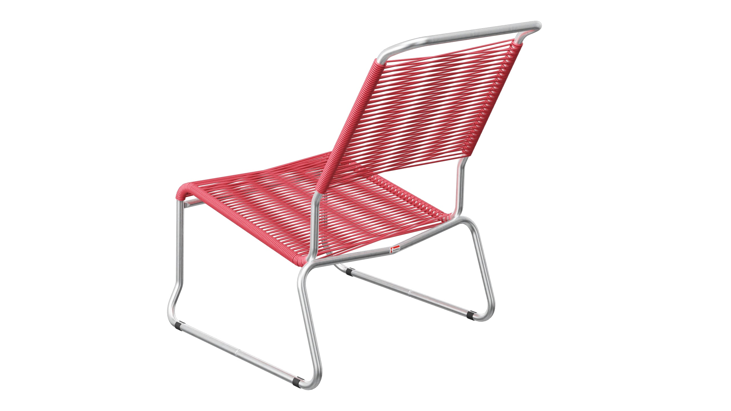 Säntis Spaghetti-Lounger ohne Armlehne Hochlehner Kufen in Ahornrot präsentiert im Onlineshop von KAQTU Design AG. Outdoor-Sessel ist von Schaffner