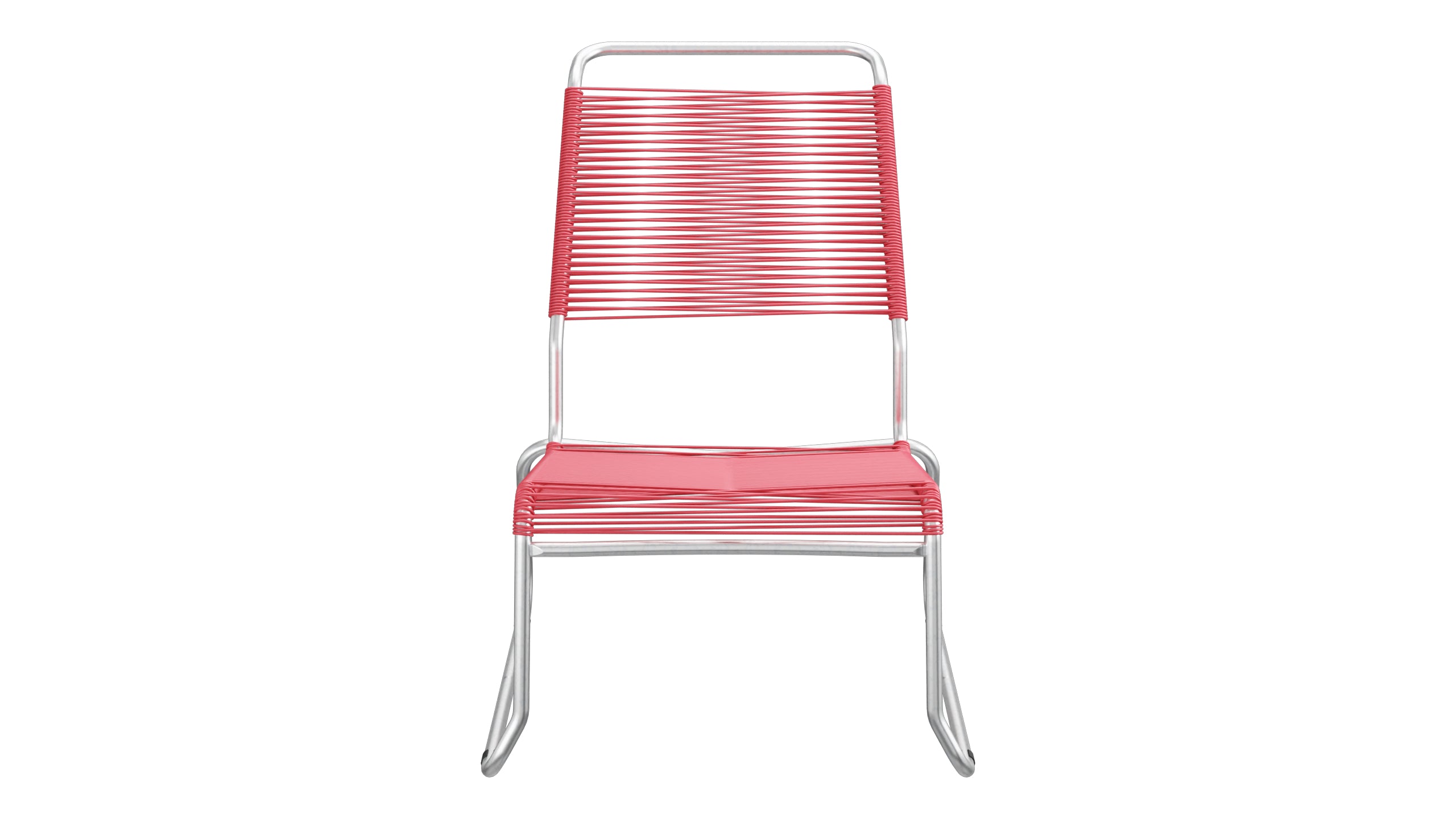 Säntis Spaghetti-Lounger ohne Armlehne Hochlehner Kufen in Ahornrot präsentiert im Onlineshop von KAQTU Design AG. Outdoor-Sessel ist von Schaffner