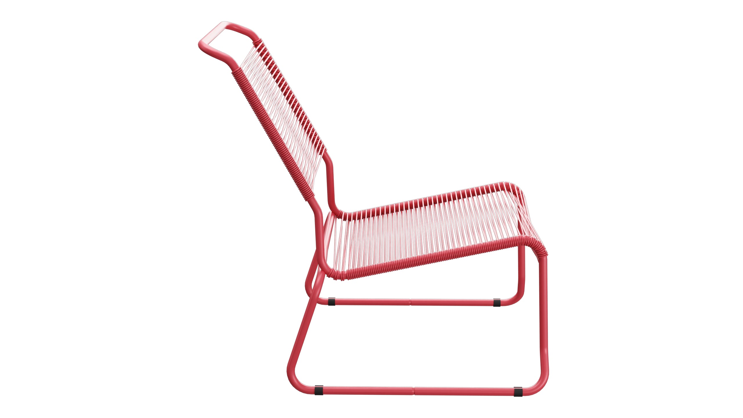 Säntis Spaghetti-Lounger ohne Armlehne Hochlehner Kufen in Ahornrot präsentiert im Onlineshop von KAQTU Design AG. Outdoor-Sessel ist von Schaffner