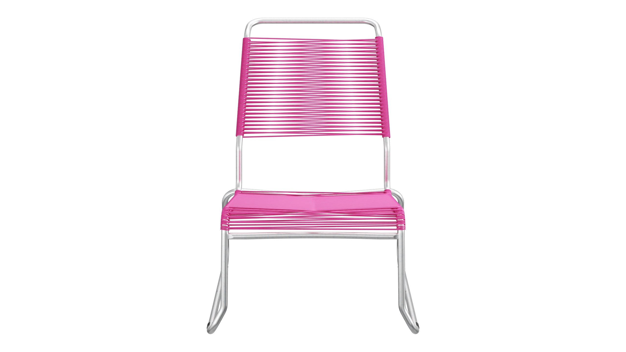 Säntis Spaghetti-Lounger ohne Armlehne Hochlehner Kufen in Pink präsentiert im Onlineshop von KAQTU Design AG. Outdoor-Sessel ist von Schaffner