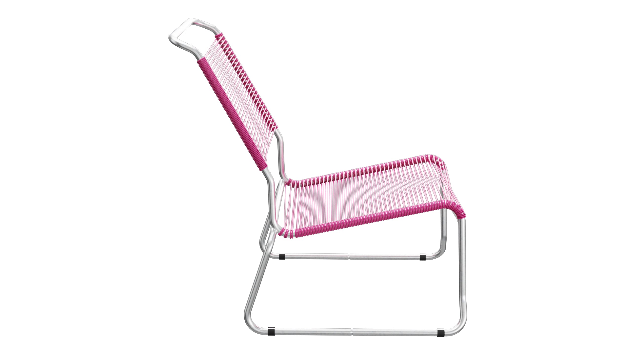 Säntis Spaghetti-Lounger ohne Armlehne Hochlehner Kufen in Pink präsentiert im Onlineshop von KAQTU Design AG. Outdoor-Sessel ist von Schaffner