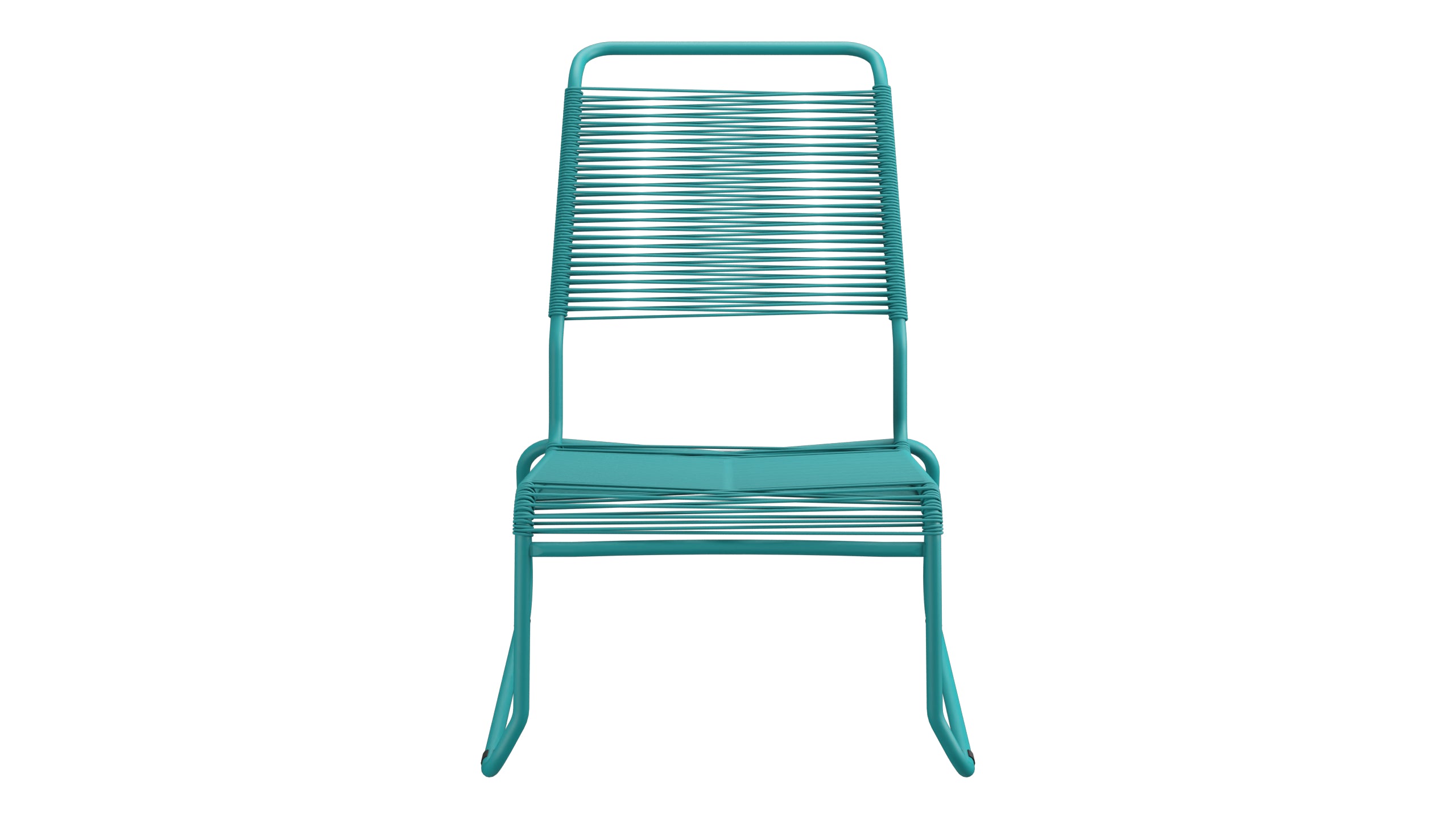 Säntis Spaghetti-Lounger ohne Armlehne Hochlehner Kufen in Kaliblau präsentiert im Onlineshop von KAQTU Design AG. Outdoor-Sessel ist von Schaffner