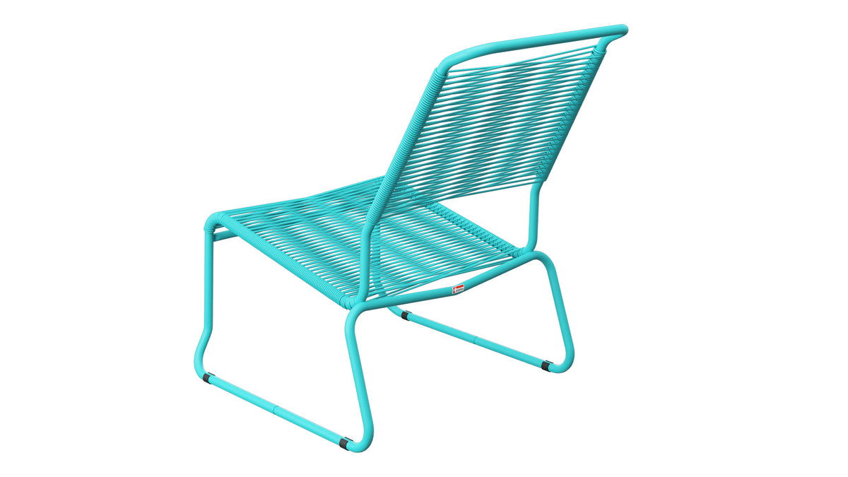Säntis Spaghetti-Lounger ohne Armlehne Hochlehner Kufen in Türkis präsentiert im Onlineshop von KAQTU Design AG. Outdoor-Sessel ist von Schaffner