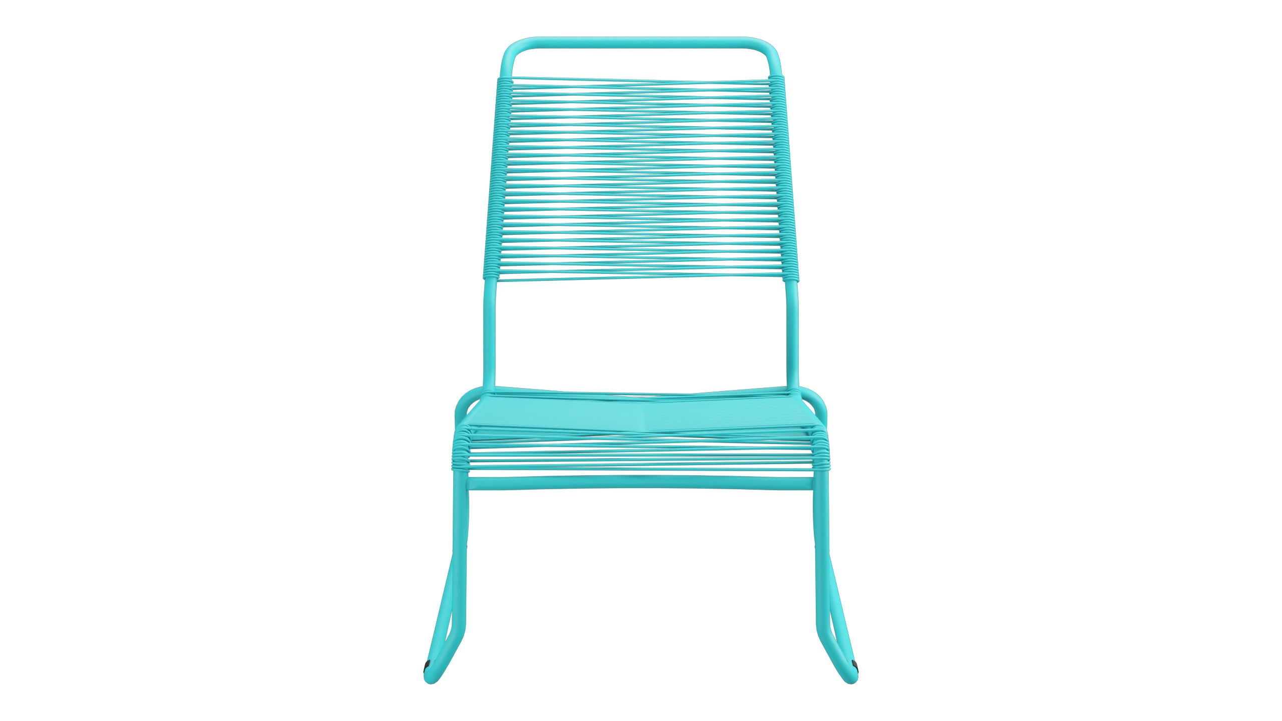 Säntis Spaghetti-Lounger ohne Armlehne Hochlehner Kufen in Türkis präsentiert im Onlineshop von KAQTU Design AG. Outdoor-Sessel ist von Schaffner