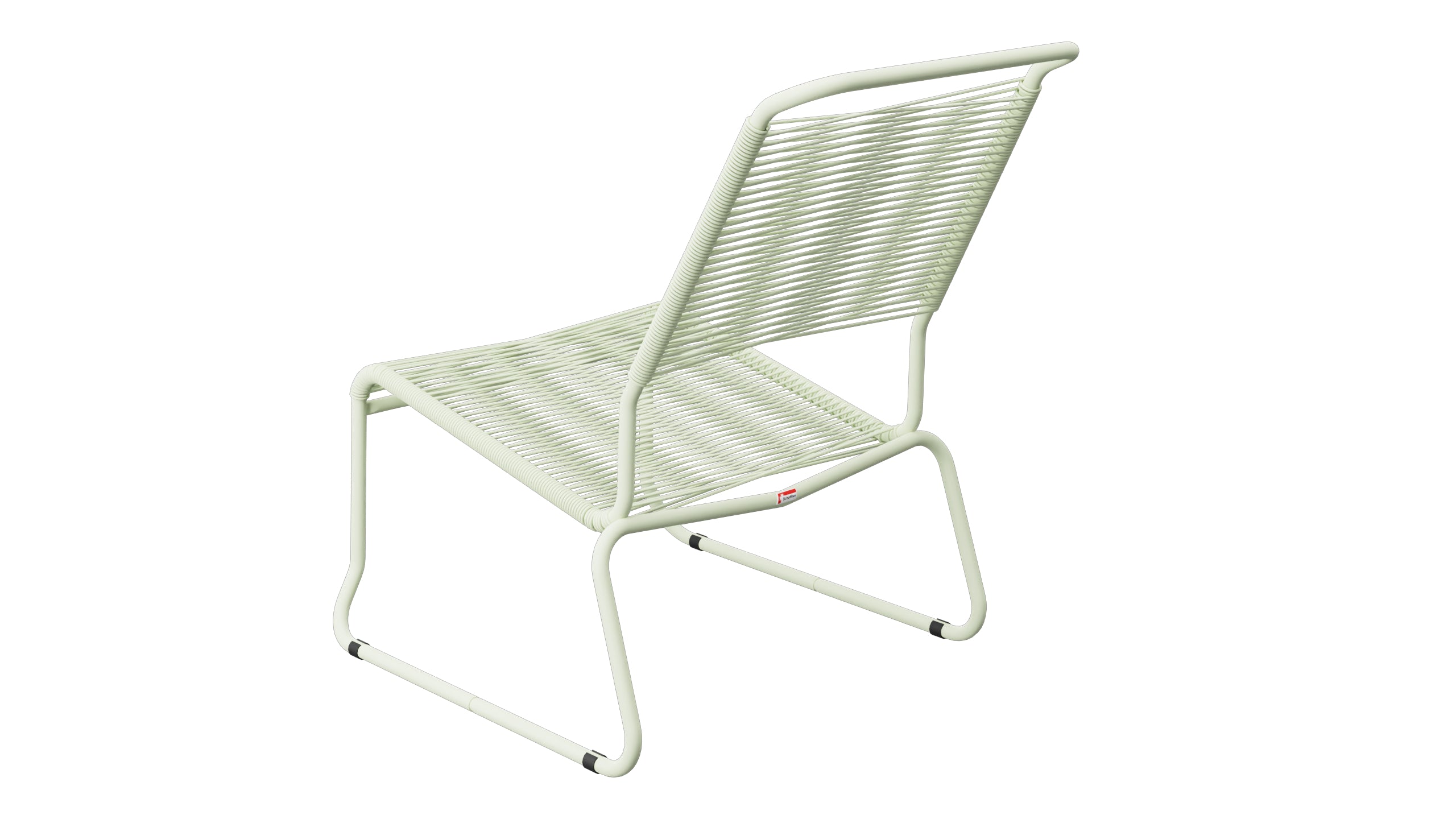 Säntis Spaghetti-Lounger ohne Armlehne Hochlehner Kufen in Pastellgrün präsentiert im Onlineshop von KAQTU Design AG. Outdoor-Sessel ist von Schaffner
