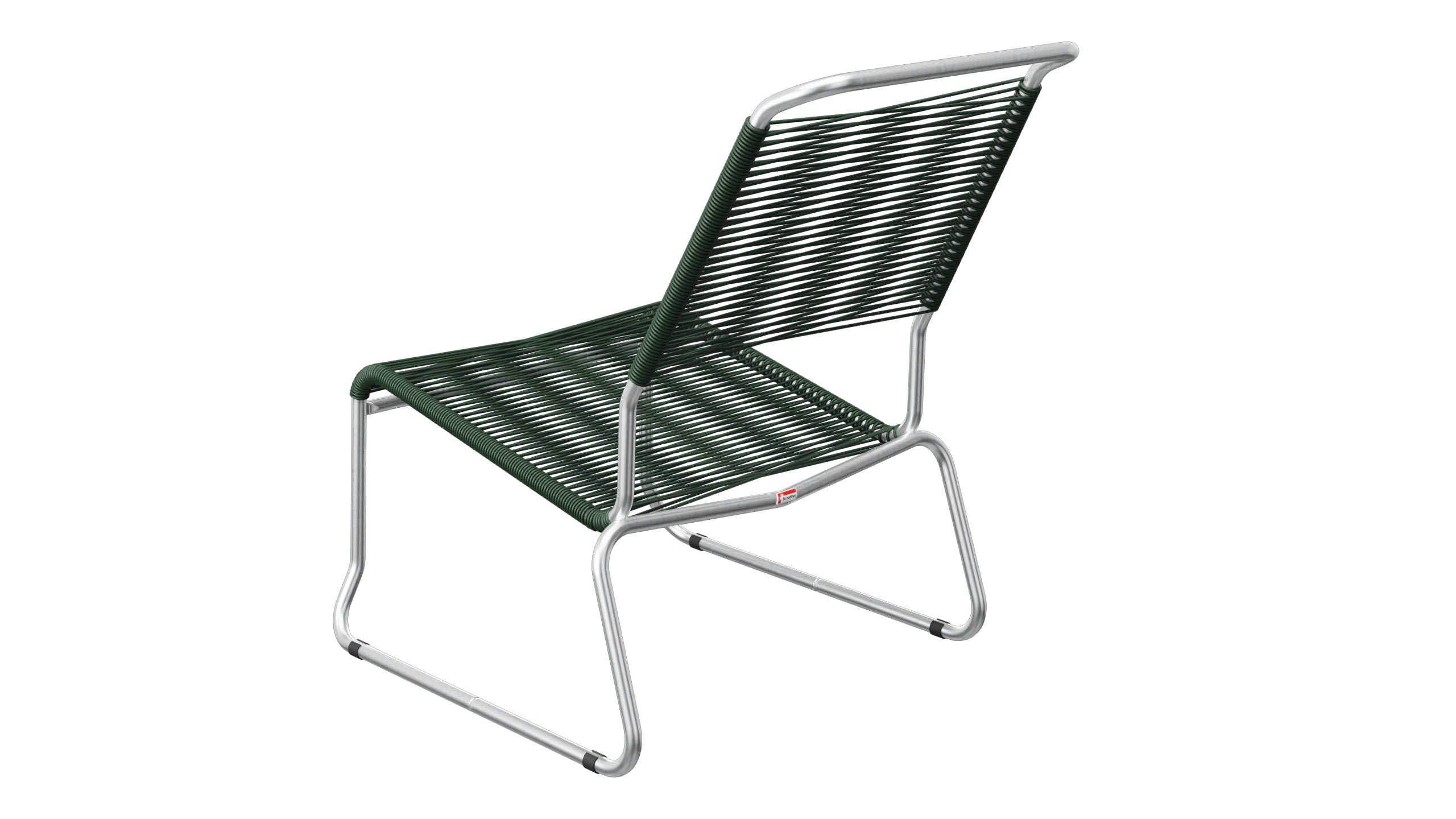 Säntis Spaghetti-Lounger ohne Armlehne Hochlehner Kufen in Tannengrün präsentiert im Onlineshop von KAQTU Design AG. Outdoor-Sessel ist von Schaffner