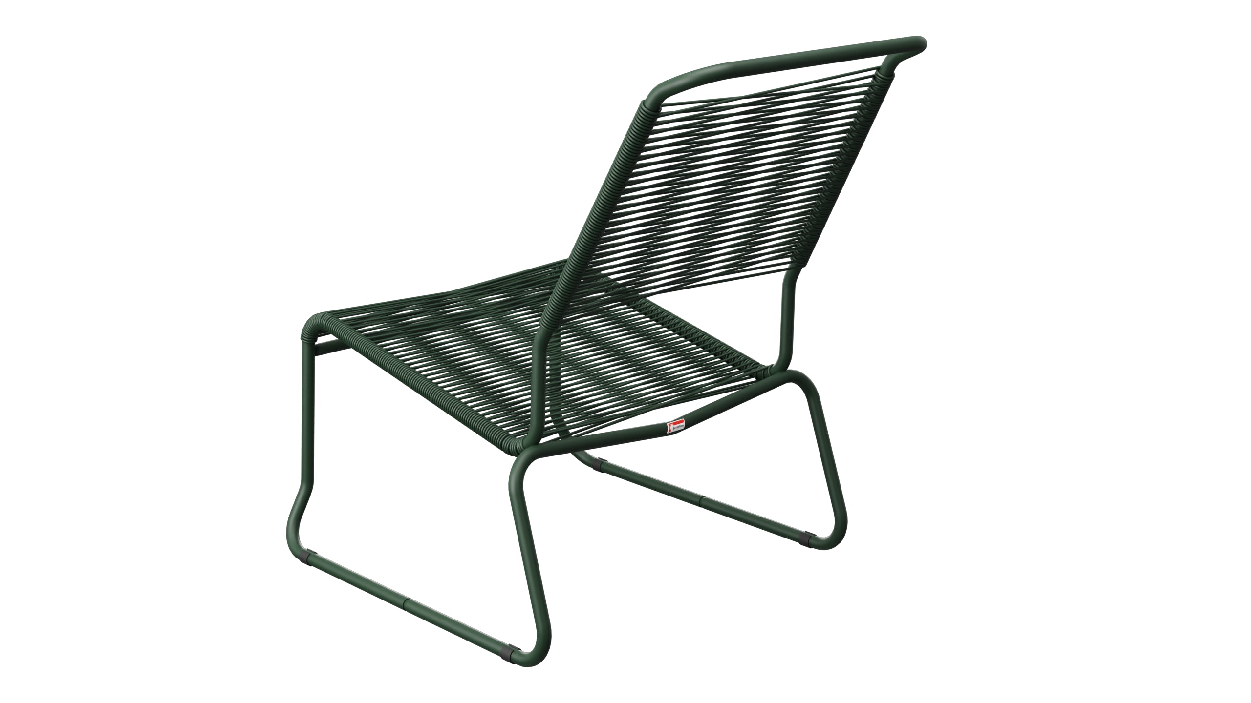 Säntis Spaghetti-Lounger ohne Armlehne Hochlehner Kufen in Tannengrün präsentiert im Onlineshop von KAQTU Design AG. Outdoor-Sessel ist von Schaffner