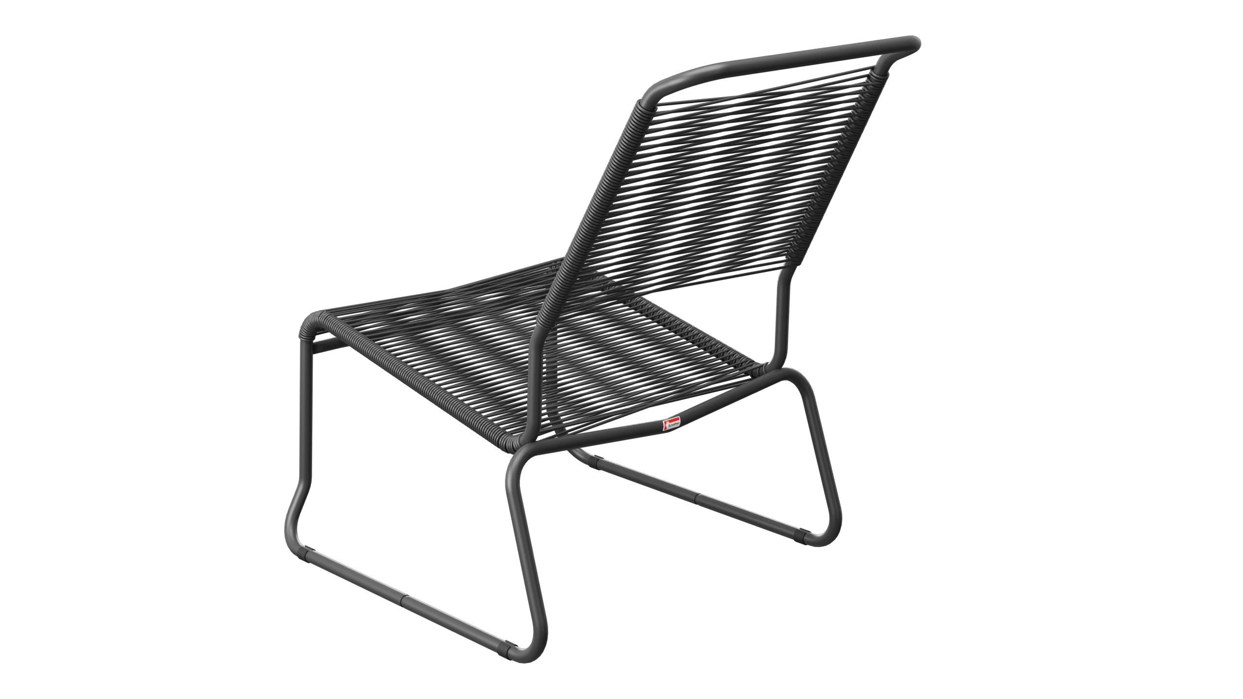 Säntis Spaghetti-Lounger ohne Armlehne Hochlehner Kufen in Anthrazit präsentiert im Onlineshop von KAQTU Design AG. Outdoor-Sessel ist von Schaffner
