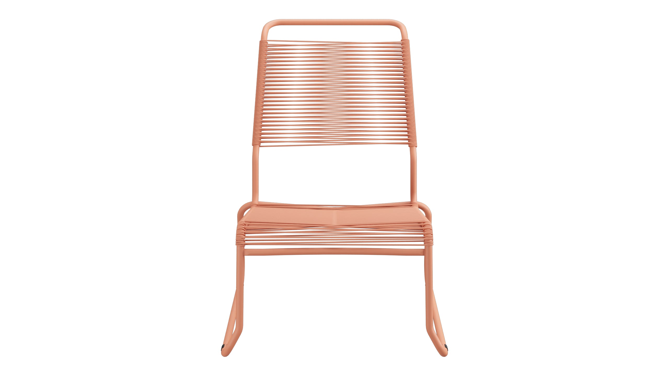 Säntis Spaghetti-Lounger ohne Armlehne Hochlehner Kufen in Pastellterracotta präsentiert im Onlineshop von KAQTU Design AG. Outdoor-Sessel ist von Schaffner