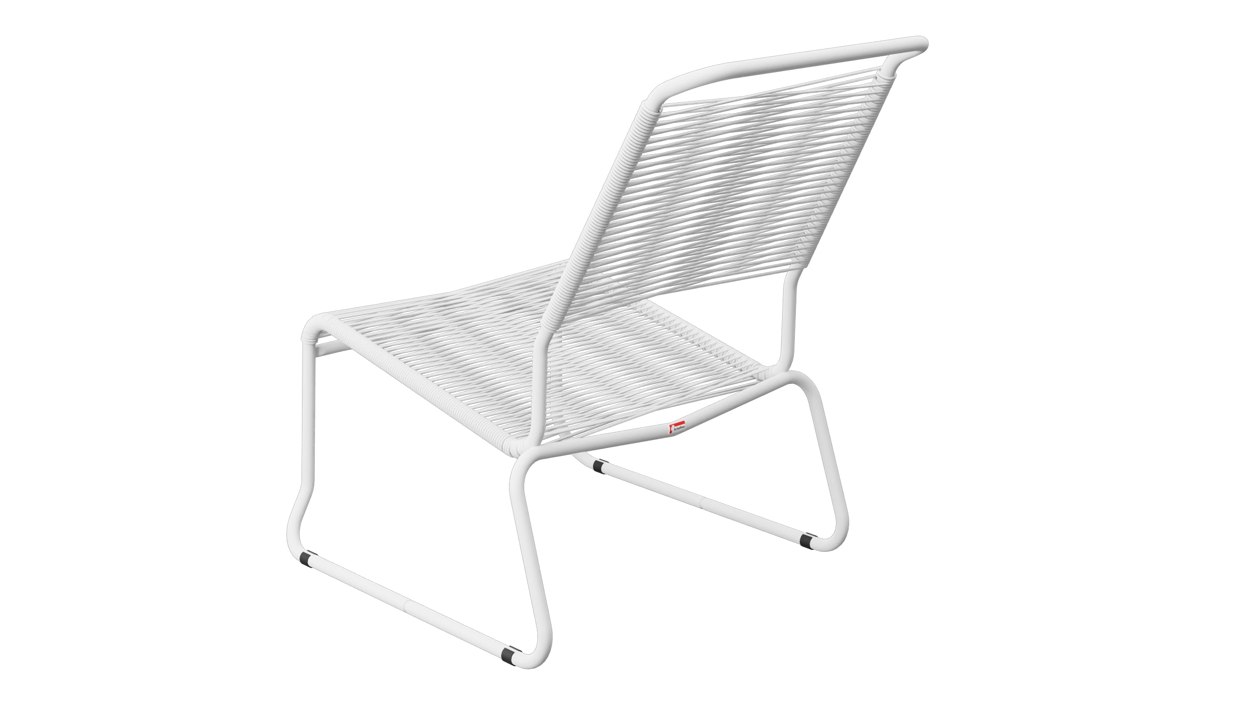 Säntis Spaghetti-Lounger ohne Armlehne Hochlehner Kufen in Weiss präsentiert im Onlineshop von KAQTU Design AG. Outdoor-Sessel ist von Schaffner