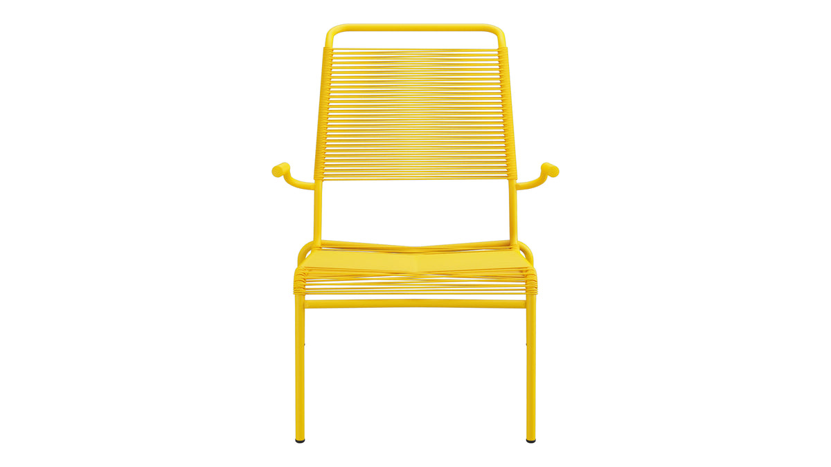 Säntis Lounger Spaghetti mit Armlehne Hochlehner in Gelb präsentiert im Onlineshop von KAQTU Design AG. Outdoor-Sessel mit Armlehnen ist von Schaffner
