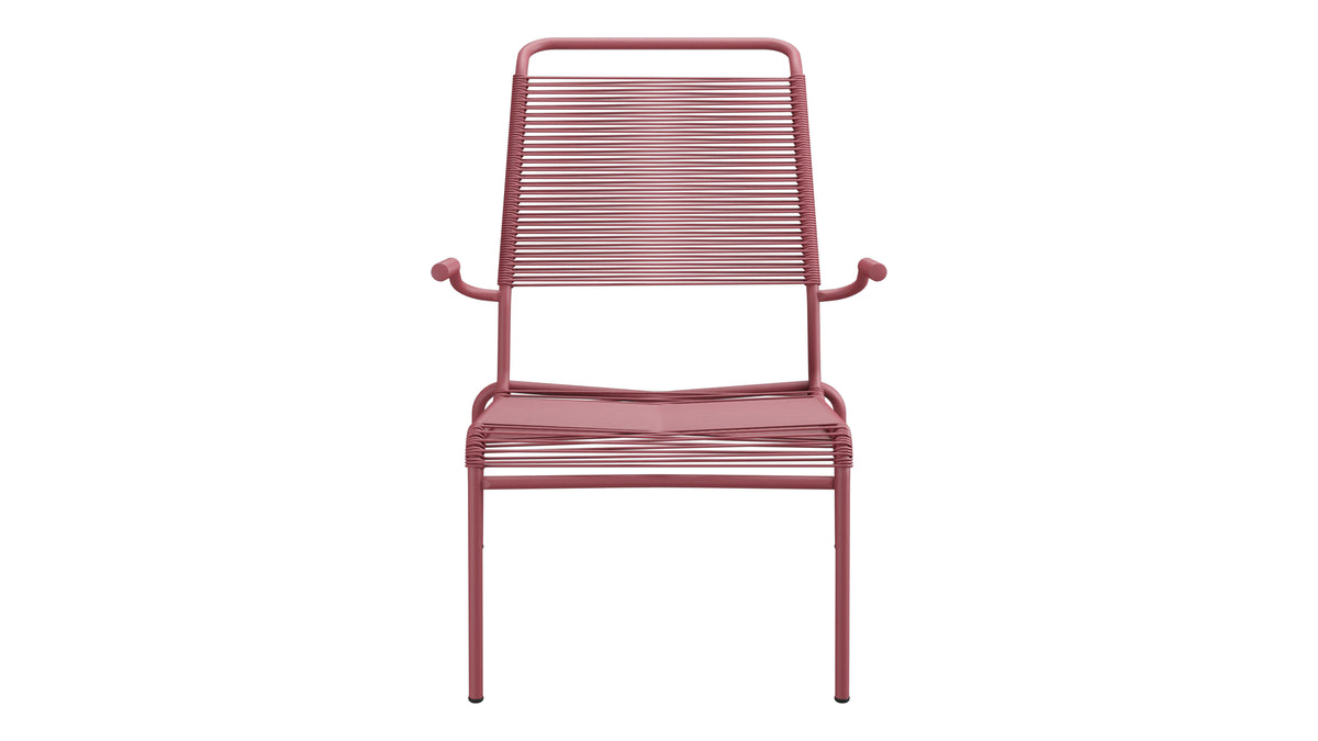Säntis Lounger Spaghetti mit Armlehne Hochlehner in Bordeaux präsentiert im Onlineshop von KAQTU Design AG. Outdoor-Sessel mit Armlehnen ist von Schaffner