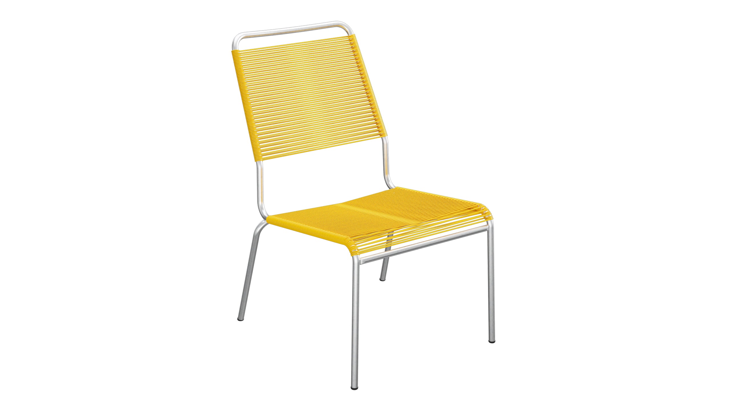 Rigi Spaghetti-Salonsessel  ohne Armlehne in Gelb präsentiert im Onlineshop von KAQTU Design AG. Outdoor-Sessel ist von Schaffner