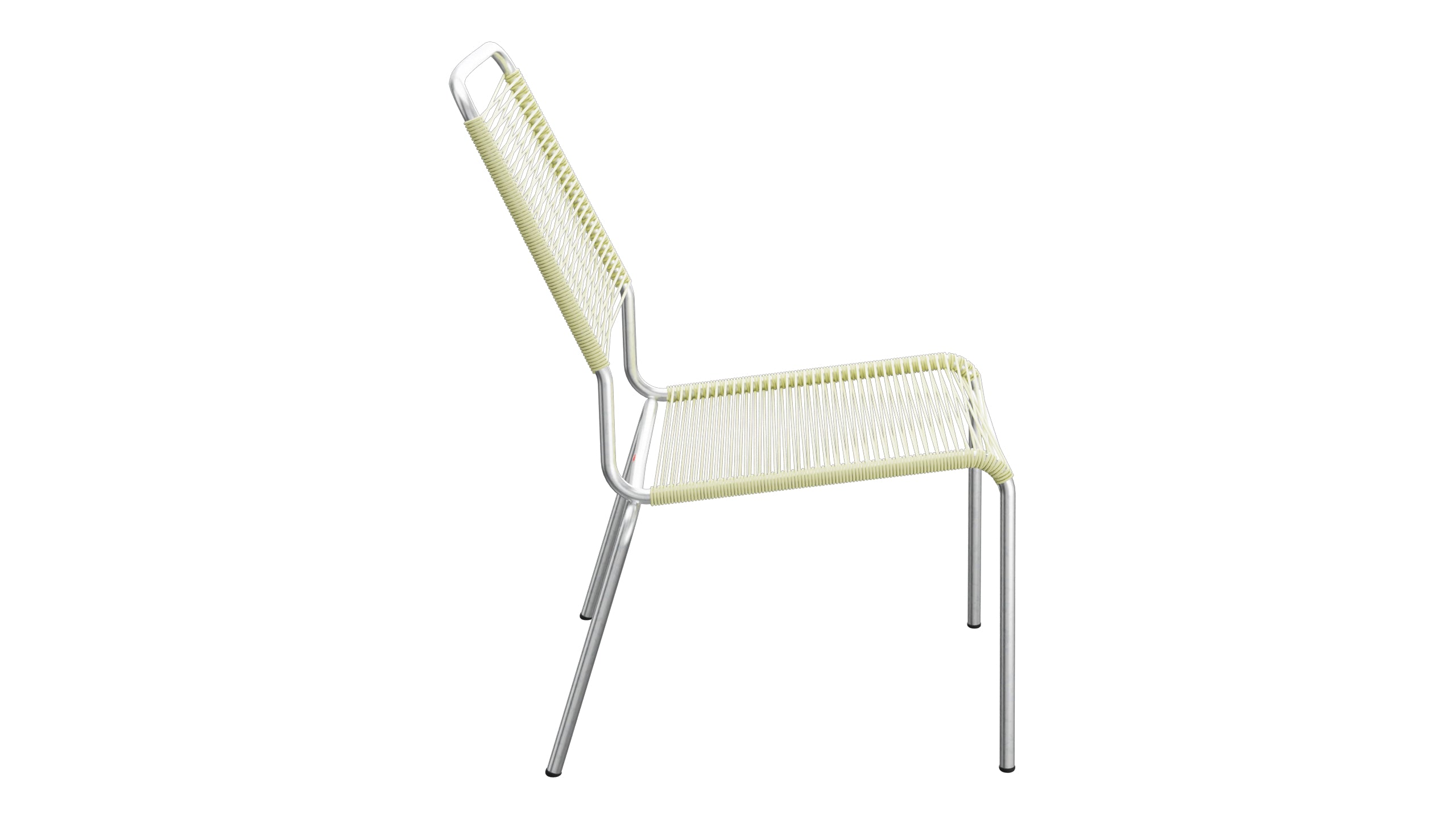 Rigi Spaghetti-Salonsessel  ohne Armlehne in Buchsbaumgelb präsentiert im Onlineshop von KAQTU Design AG. Outdoor-Sessel ist von Schaffner