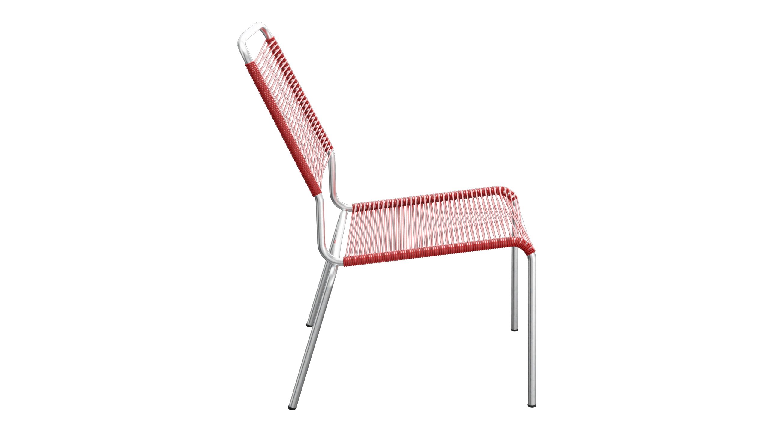 Rigi Spaghetti-Salonsessel  ohne Armlehne in Rot präsentiert im Onlineshop von KAQTU Design AG. Outdoor-Sessel ist von Schaffner