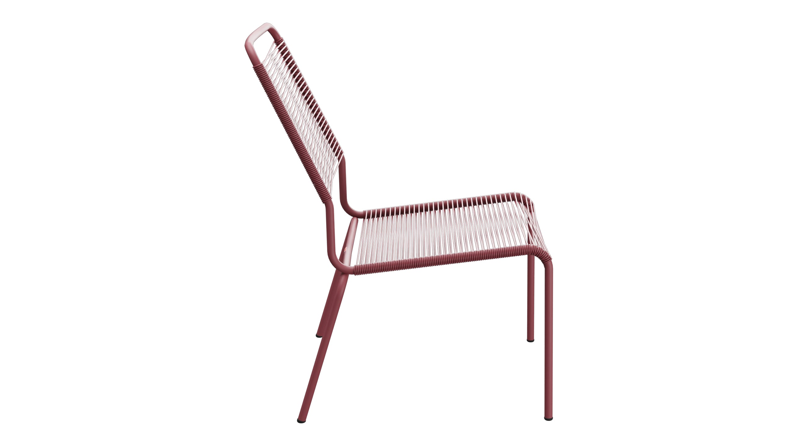 Rigi Spaghetti-Salonsessel  ohne Armlehne in Bordeaux präsentiert im Onlineshop von KAQTU Design AG. Outdoor-Sessel ist von Schaffner