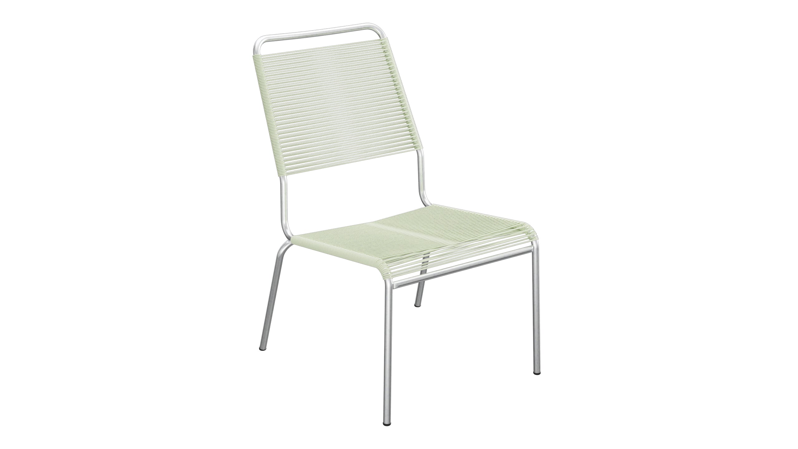Rigi Spaghetti-Salonsessel  ohne Armlehne in Pastellgrün präsentiert im Onlineshop von KAQTU Design AG. Outdoor-Sessel ist von Schaffner