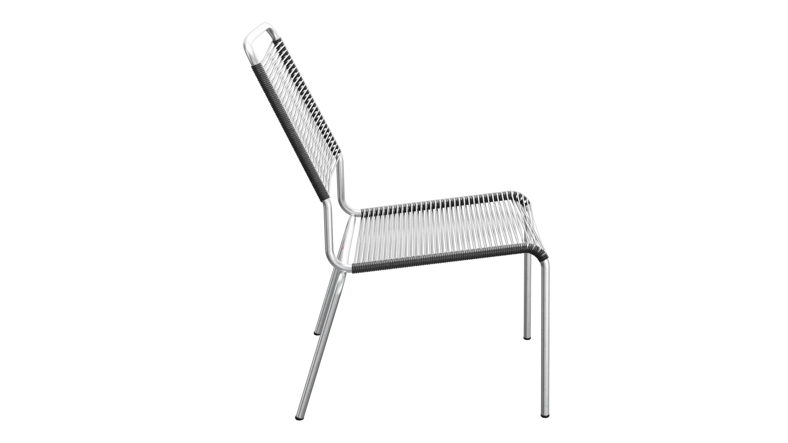 Rigi Spaghetti-Salonsessel  ohne Armlehne in Anthrazit präsentiert im Onlineshop von KAQTU Design AG. Outdoor-Sessel ist von Schaffner
