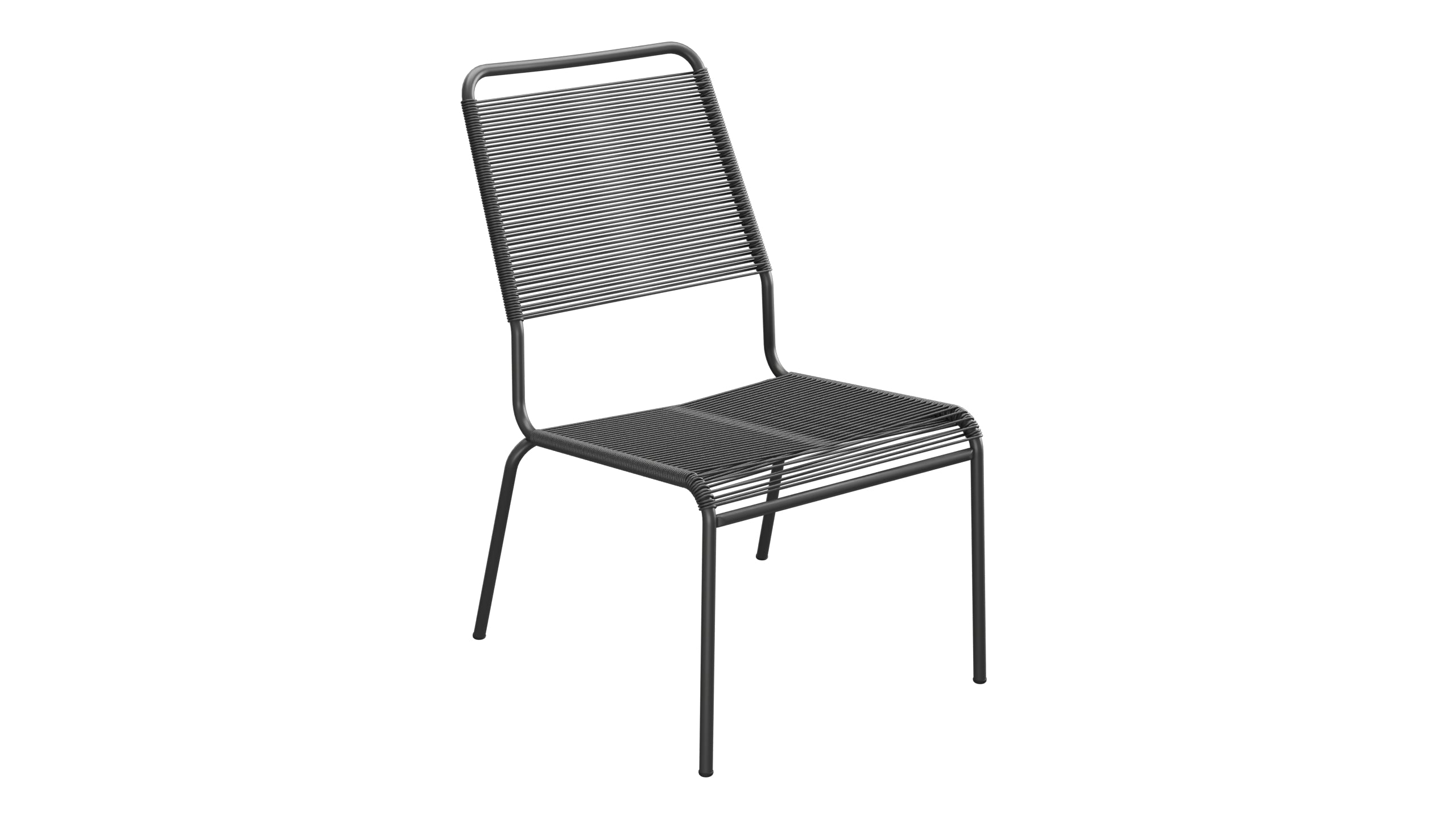 Rigi Spaghetti-Salonsessel  ohne Armlehne in Anthrazit präsentiert im Onlineshop von KAQTU Design AG. Outdoor-Sessel ist von Schaffner