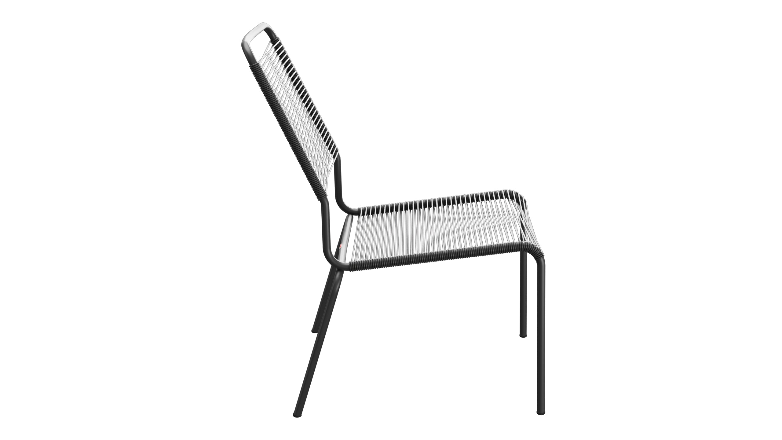 Rigi Spaghetti-Salonsessel  ohne Armlehne in Anthrazit präsentiert im Onlineshop von KAQTU Design AG. Outdoor-Sessel ist von Schaffner