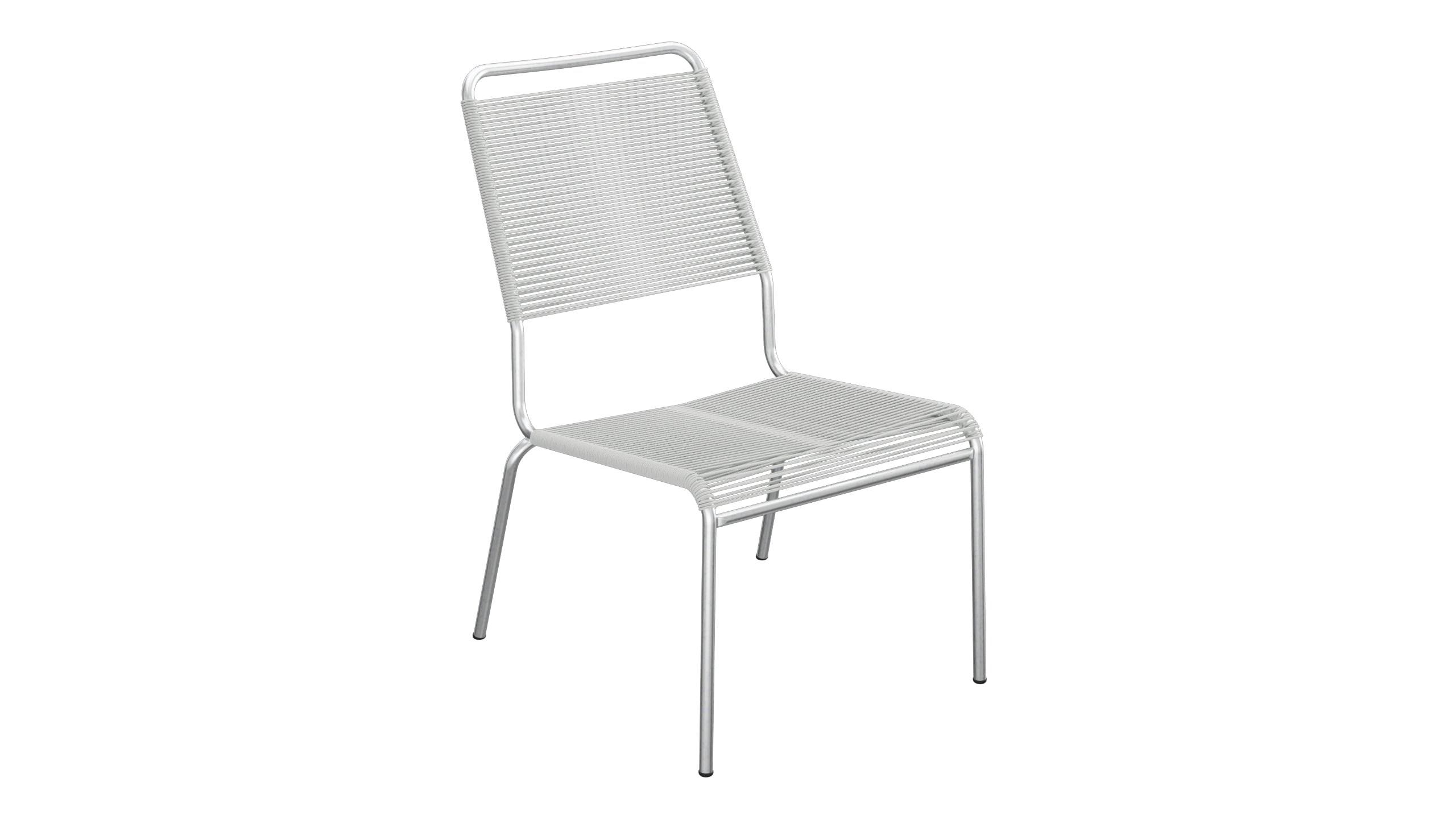 Rigi Spaghetti-Salonsessel  ohne Armlehne in Alusilber präsentiert im Onlineshop von KAQTU Design AG. Outdoor-Sessel ist von Schaffner