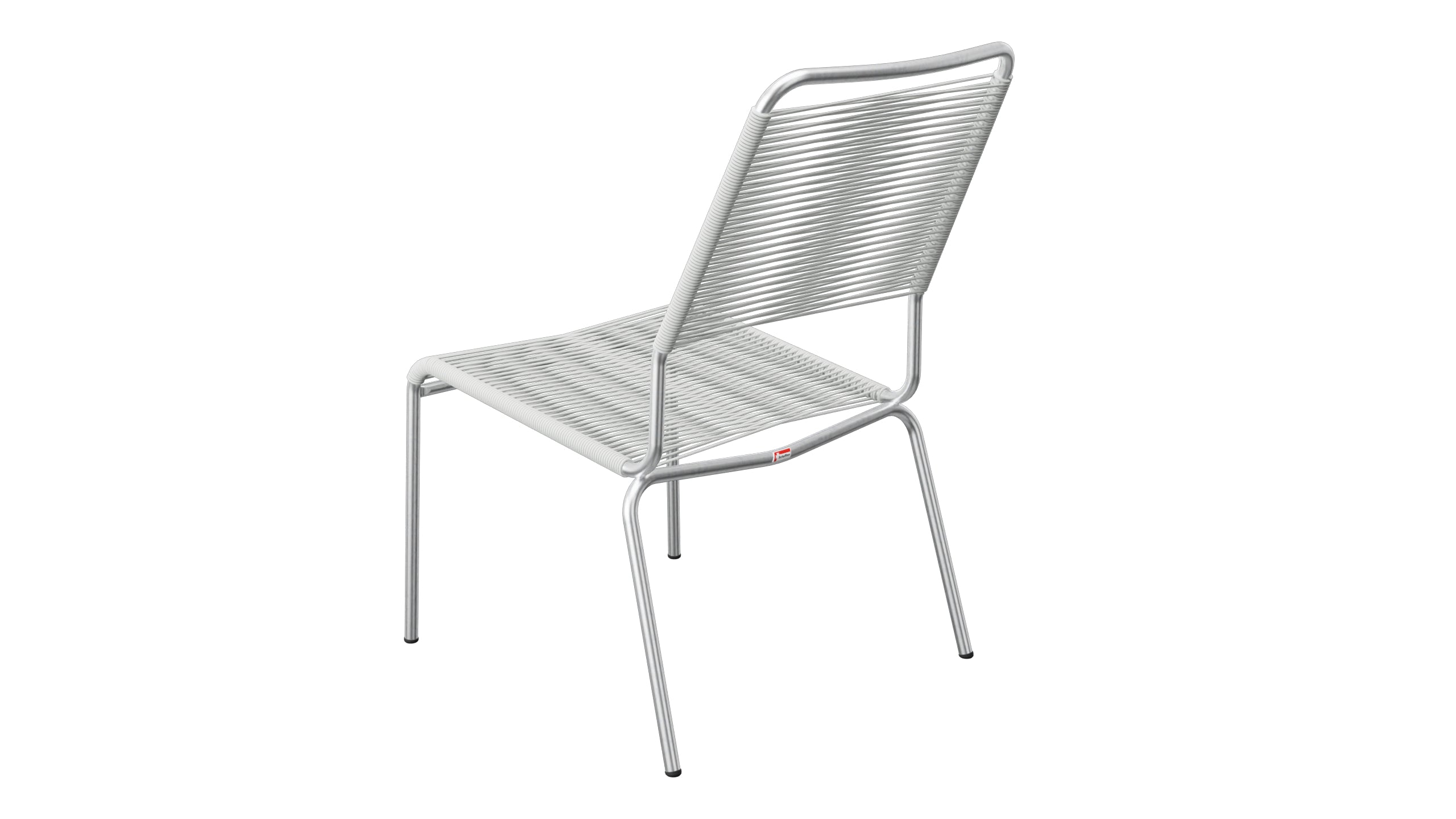 Rigi Spaghetti-Salonsessel  ohne Armlehne in Alusilber präsentiert im Onlineshop von KAQTU Design AG. Outdoor-Sessel ist von Schaffner
