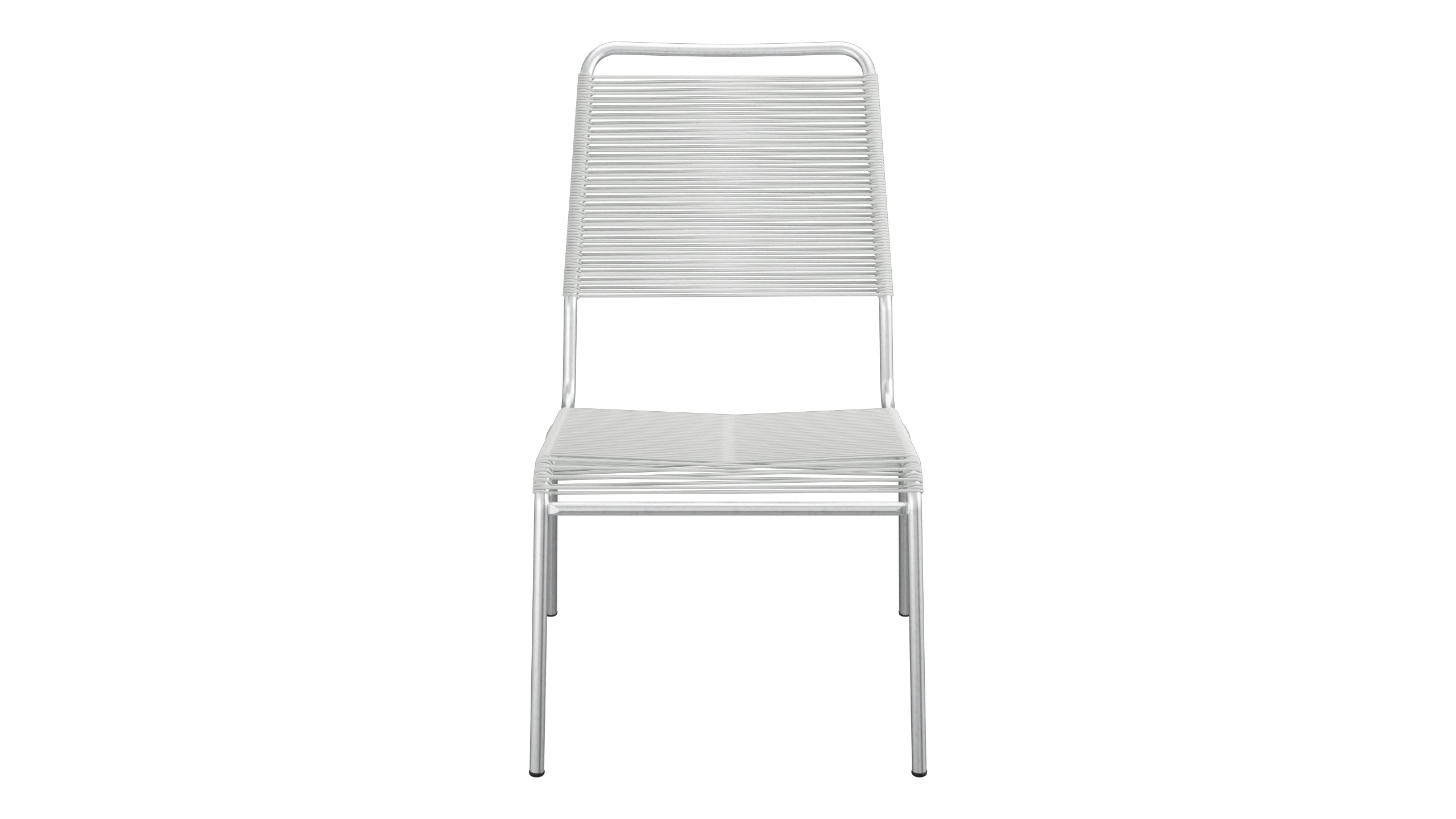 Rigi Spaghetti-Salonsessel  ohne Armlehne in Alusilber präsentiert im Onlineshop von KAQTU Design AG. Outdoor-Sessel ist von Schaffner