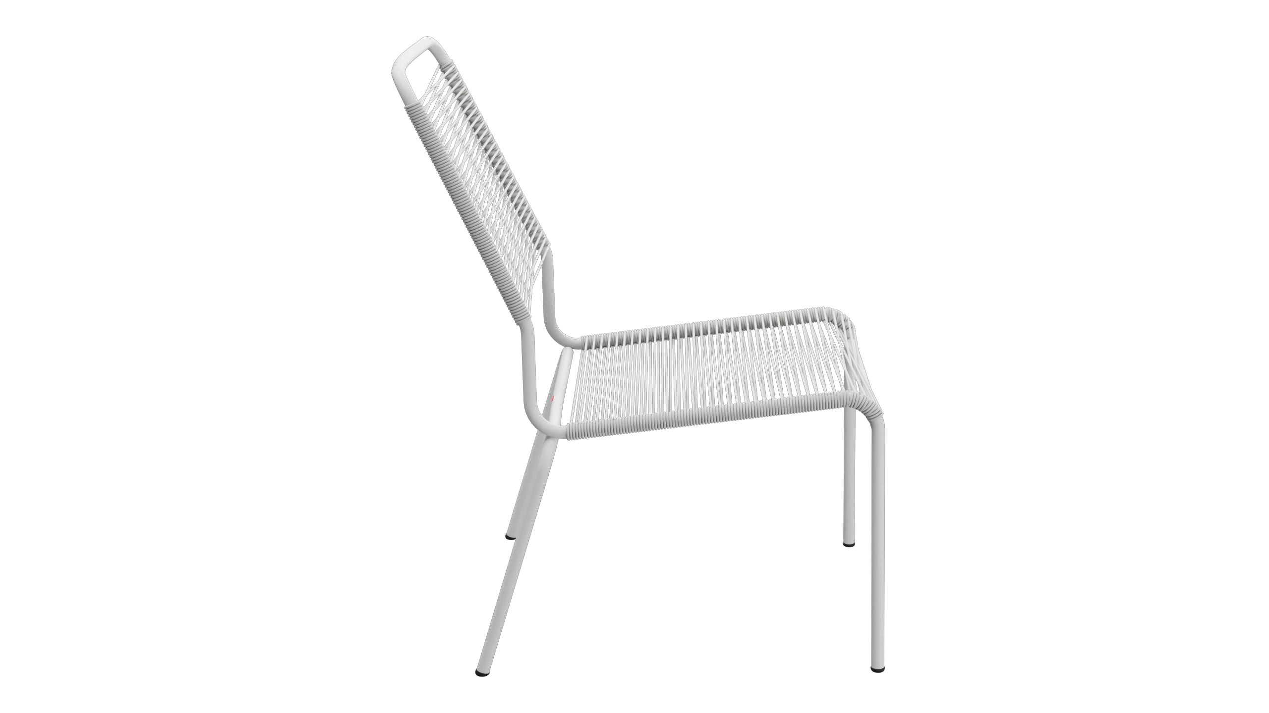 Rigi Spaghetti-Salonsessel  ohne Armlehne in Alusilber präsentiert im Onlineshop von KAQTU Design AG. Outdoor-Sessel ist von Schaffner