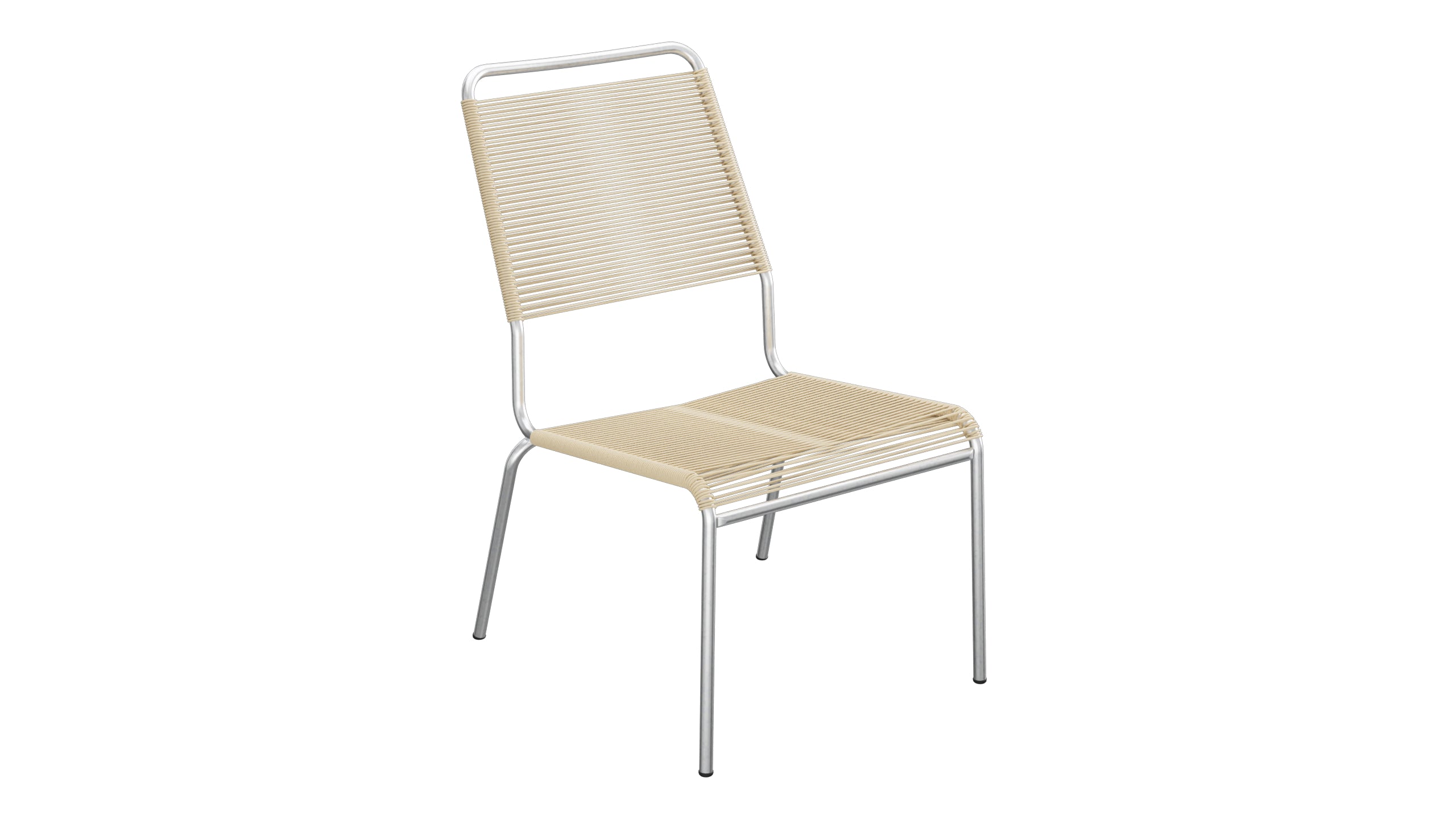 Rigi Spaghetti-Salonsessel  ohne Armlehne in Pastellbraun präsentiert im Onlineshop von KAQTU Design AG. Outdoor-Sessel ist von Schaffner