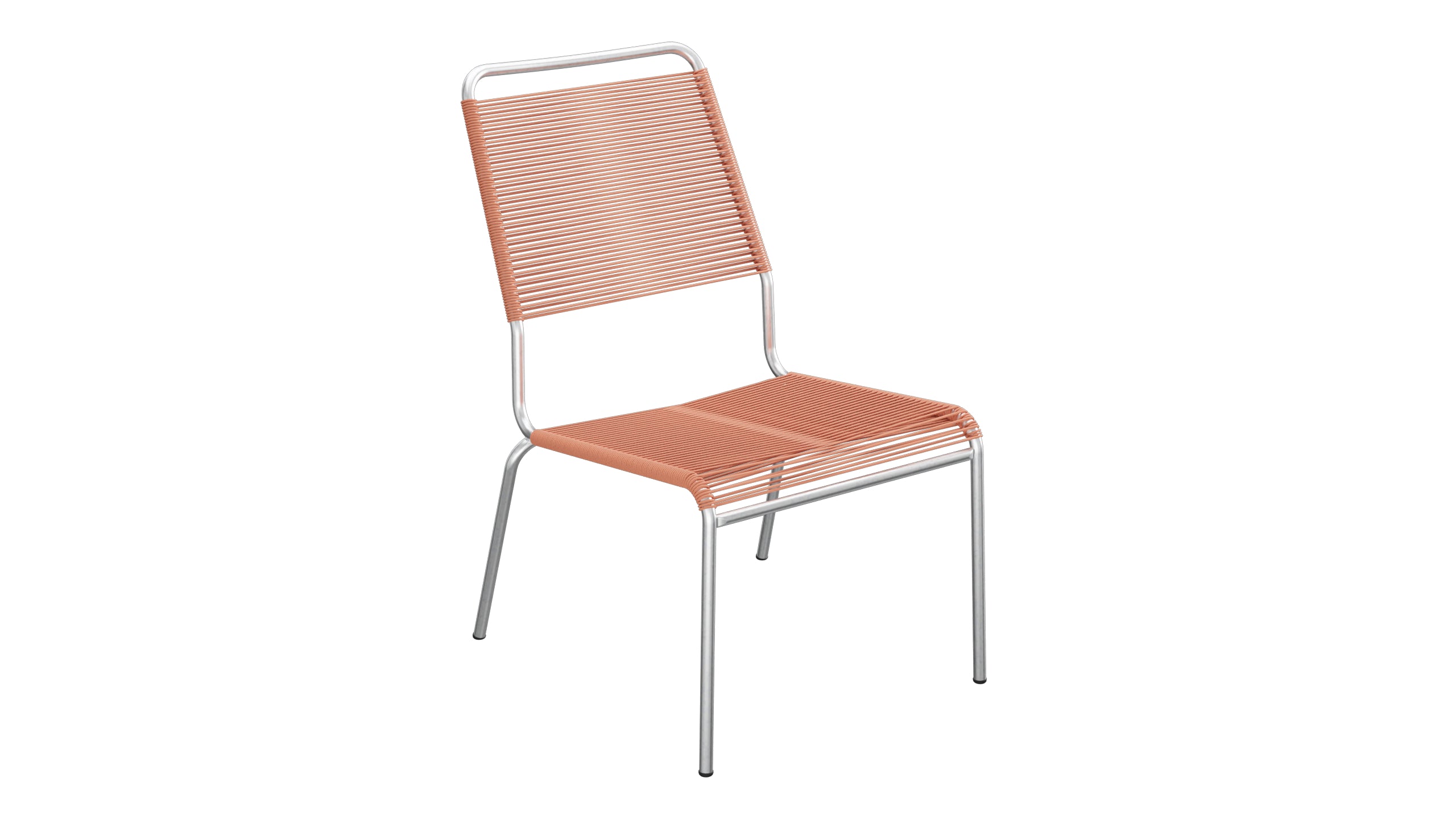 Rigi Spaghetti-Salonsessel  ohne Armlehne in Pastellterracotta präsentiert im Onlineshop von KAQTU Design AG. Outdoor-Sessel ist von Schaffner