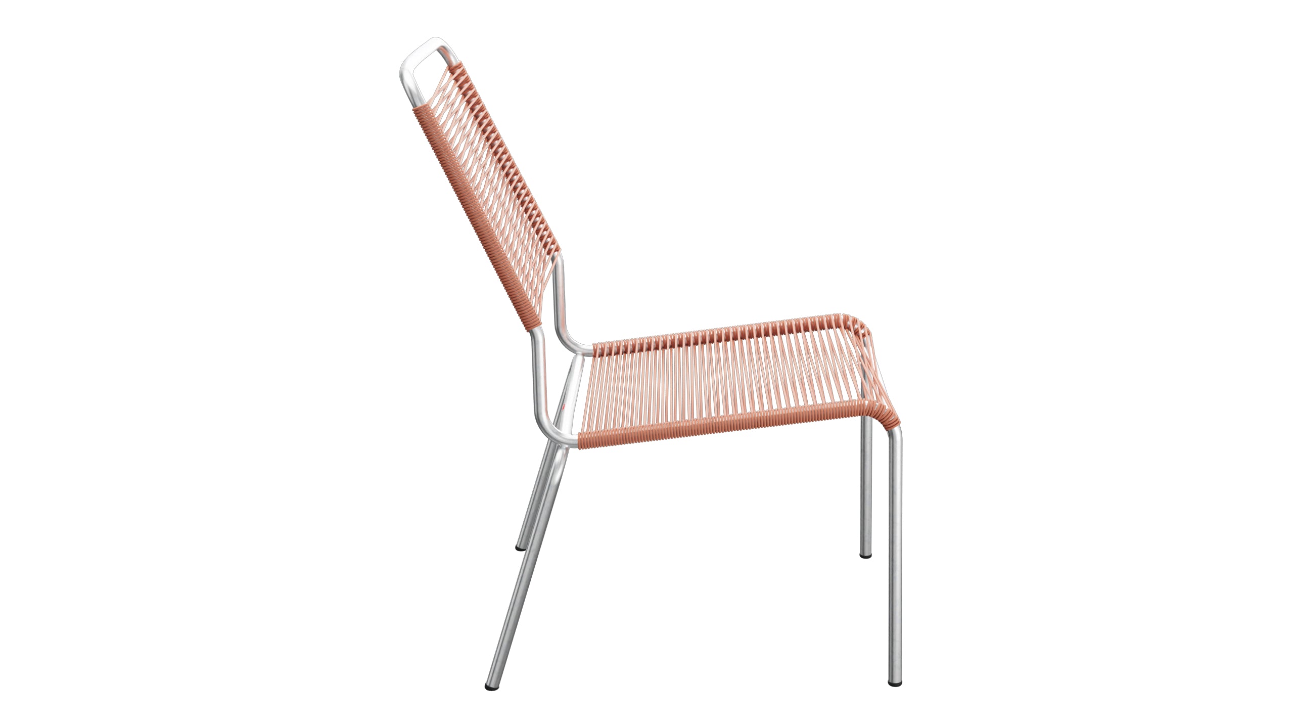 Rigi Spaghetti-Salonsessel  ohne Armlehne in Pastellterracotta präsentiert im Onlineshop von KAQTU Design AG. Outdoor-Sessel ist von Schaffner