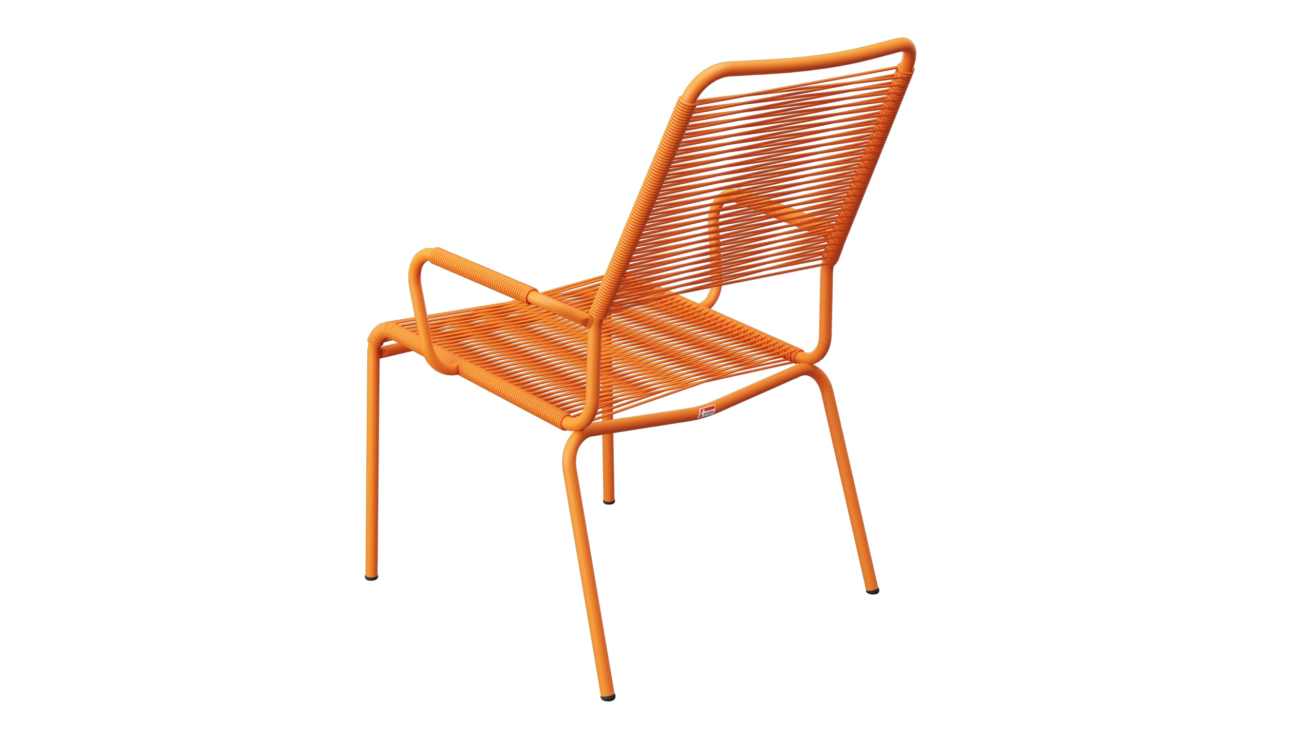 Rigi Spaghetti-Salonsessel  mit Armlehne in Orange präsentiert im Onlineshop von KAQTU Design AG. Gartenstuhl mit Armlehnen ist von Schaffner