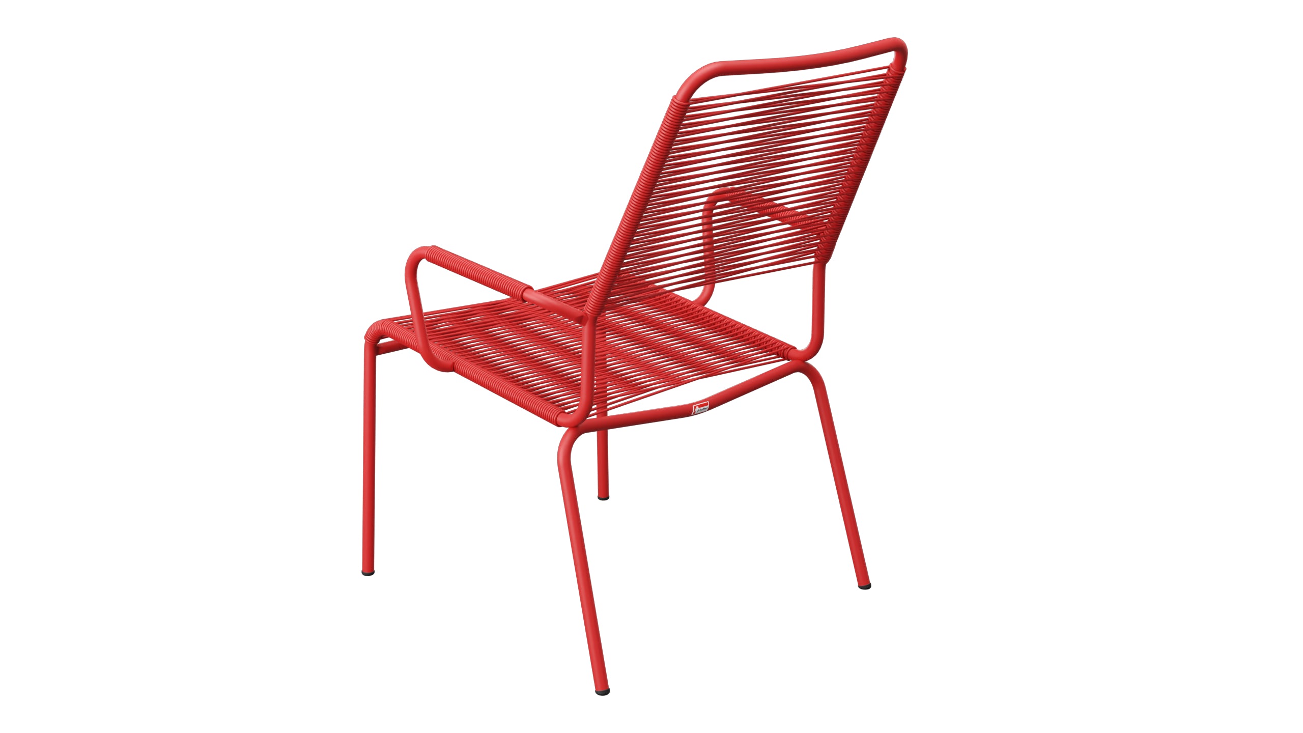Rigi Spaghetti-Salonsessel  mit Armlehne in Rot präsentiert im Onlineshop von KAQTU Design AG. Gartenstuhl mit Armlehnen ist von Schaffner