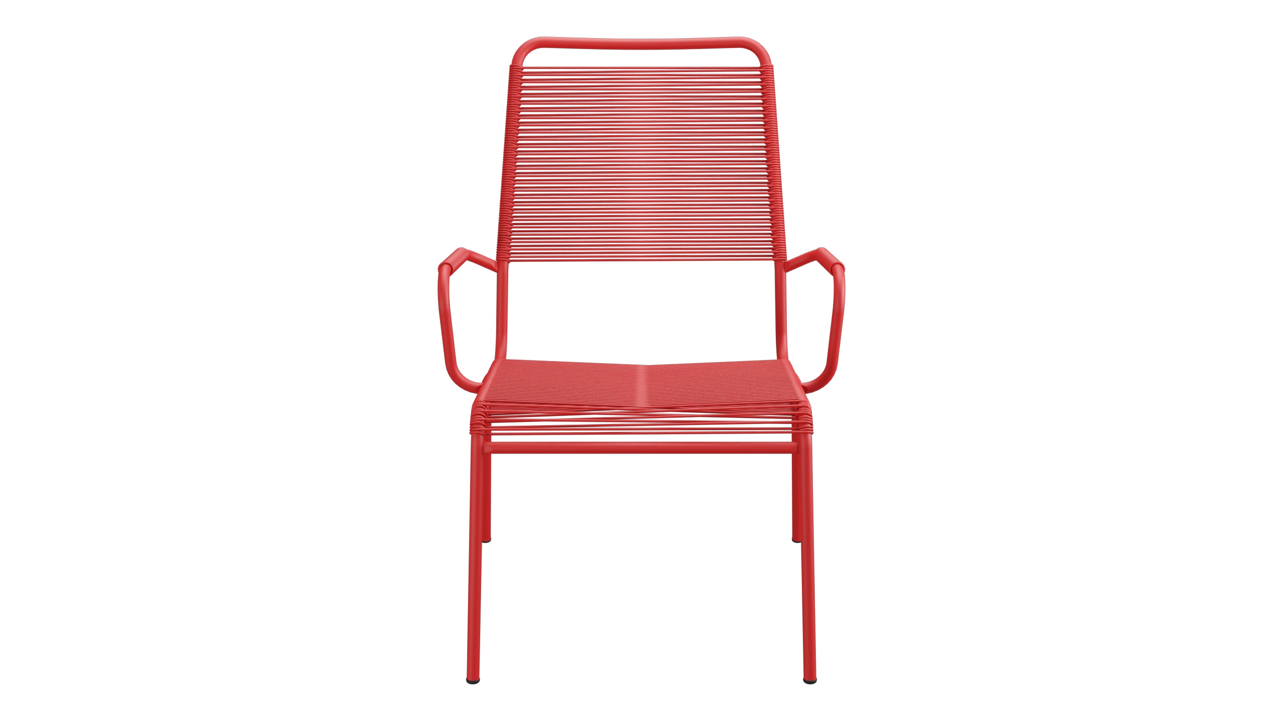 Rigi Spaghetti-Salonsessel  mit Armlehne in Rot präsentiert im Onlineshop von KAQTU Design AG. Gartenstuhl mit Armlehnen ist von Schaffner