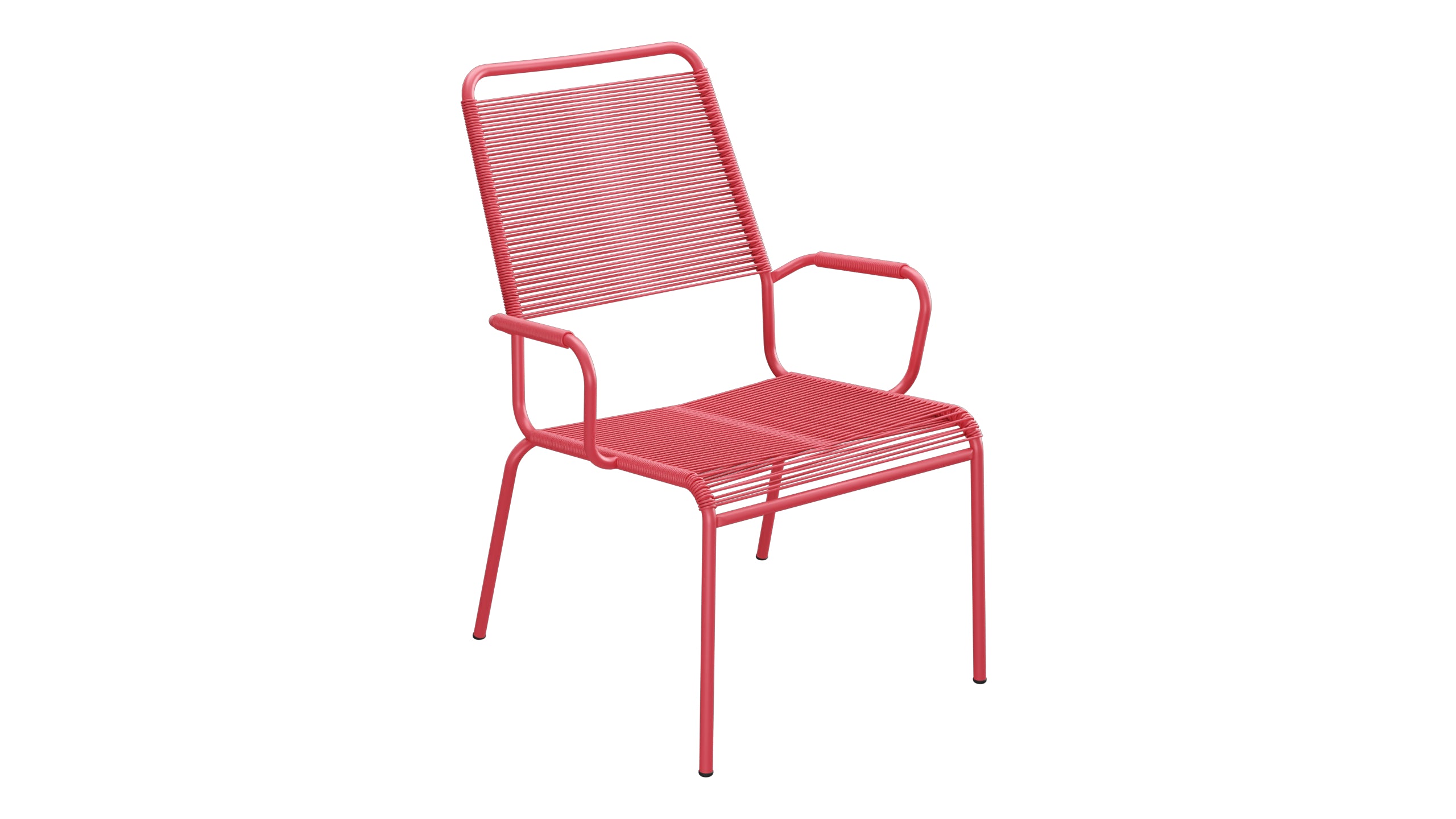 Rigi Spaghetti-Salonsessel  mit Armlehne in Ahornrot präsentiert im Onlineshop von KAQTU Design AG. Gartenstuhl mit Armlehnen ist von Schaffner