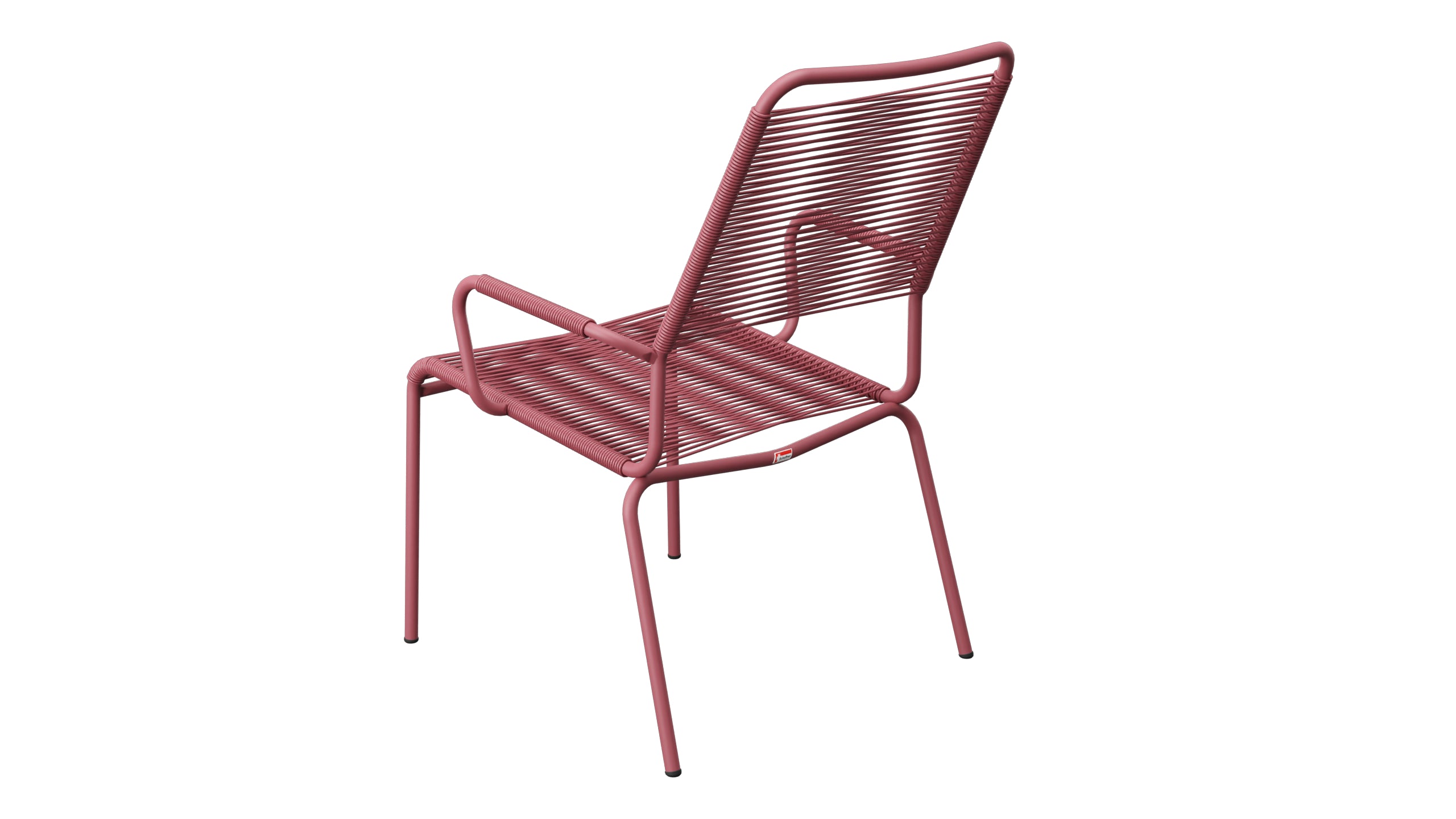 Rigi Spaghetti-Salonsessel  mit Armlehne in Bordeaux präsentiert im Onlineshop von KAQTU Design AG. Gartenstuhl mit Armlehnen ist von Schaffner