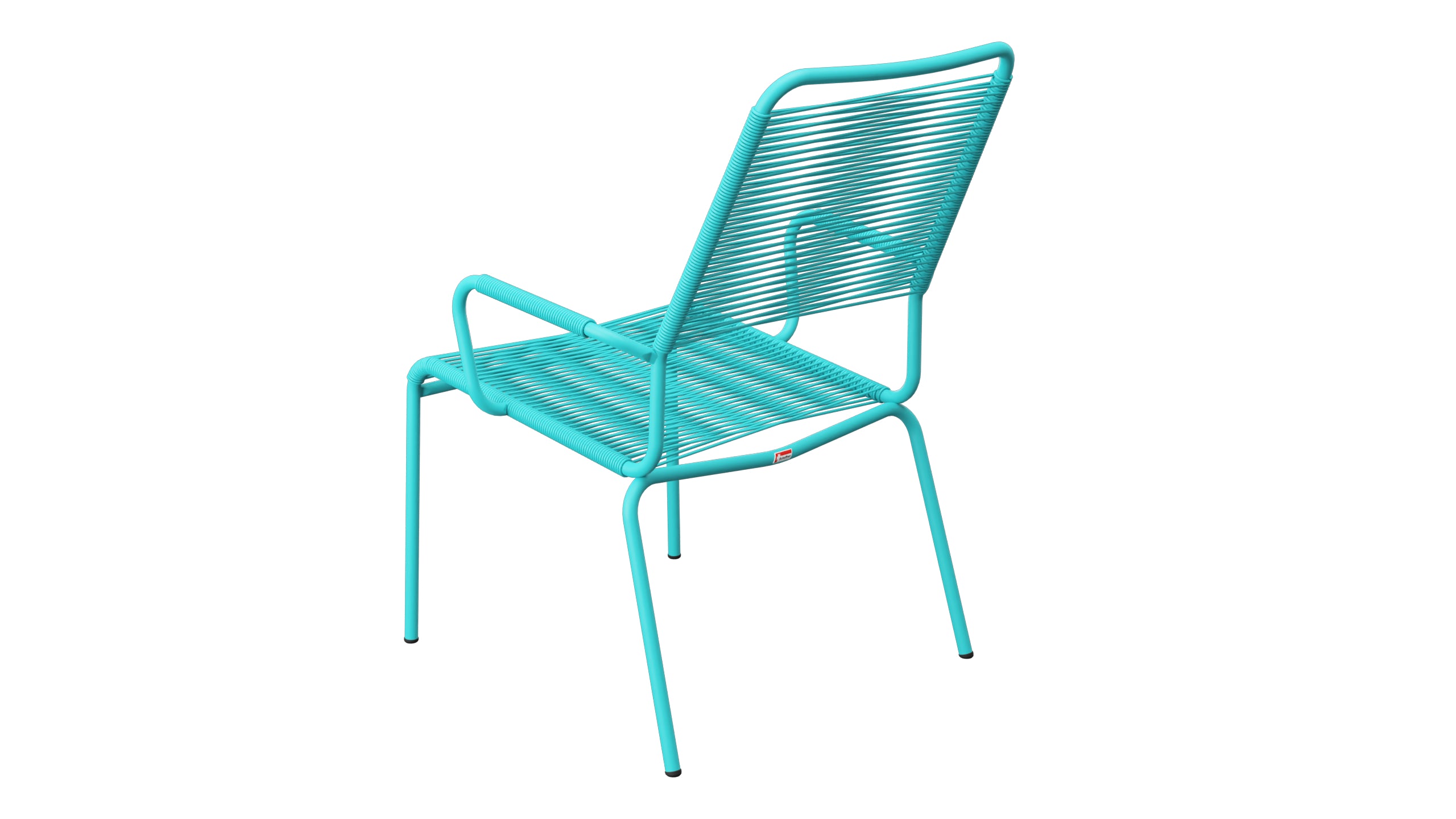 Rigi Spaghetti-Salonsessel  mit Armlehne in Türkis präsentiert im Onlineshop von KAQTU Design AG. Gartenstuhl mit Armlehnen ist von Schaffner
