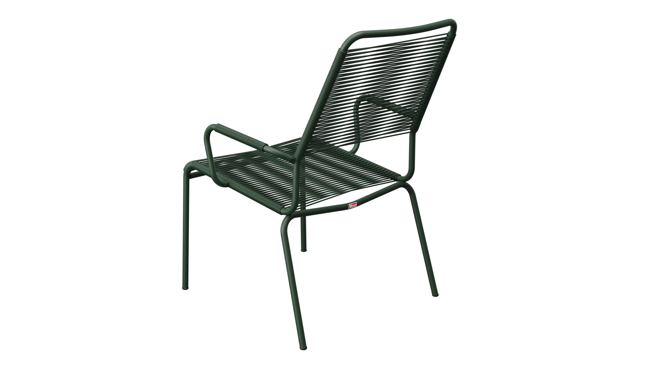 Rigi Spaghetti-Salonsessel  mit Armlehne in Tannengrün präsentiert im Onlineshop von KAQTU Design AG. Gartenstuhl mit Armlehnen ist von Schaffner
